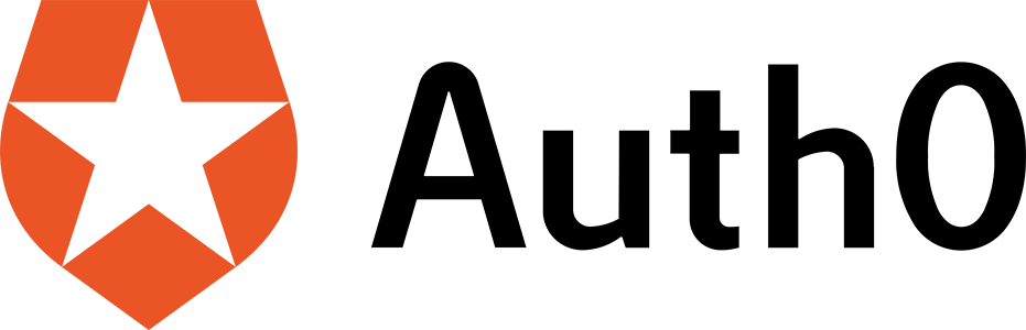 Logo with a black star inside an orange shield outline, followed by the text "AuthO" in black.