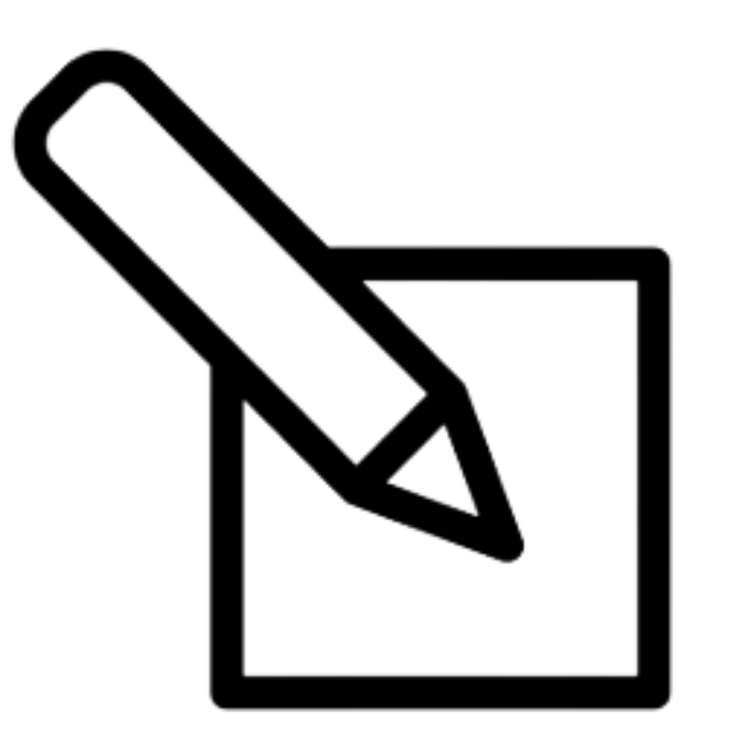 Icon of a pencil writing on a piece of paper or note.