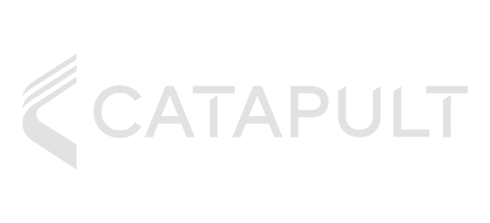 Catapult logo in white on a black background.