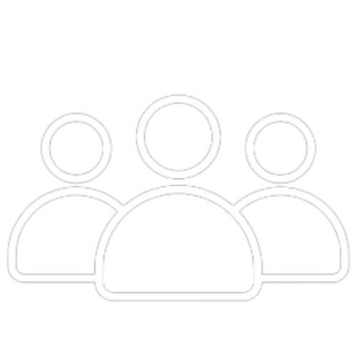 Icon of three people, representing a group or team.