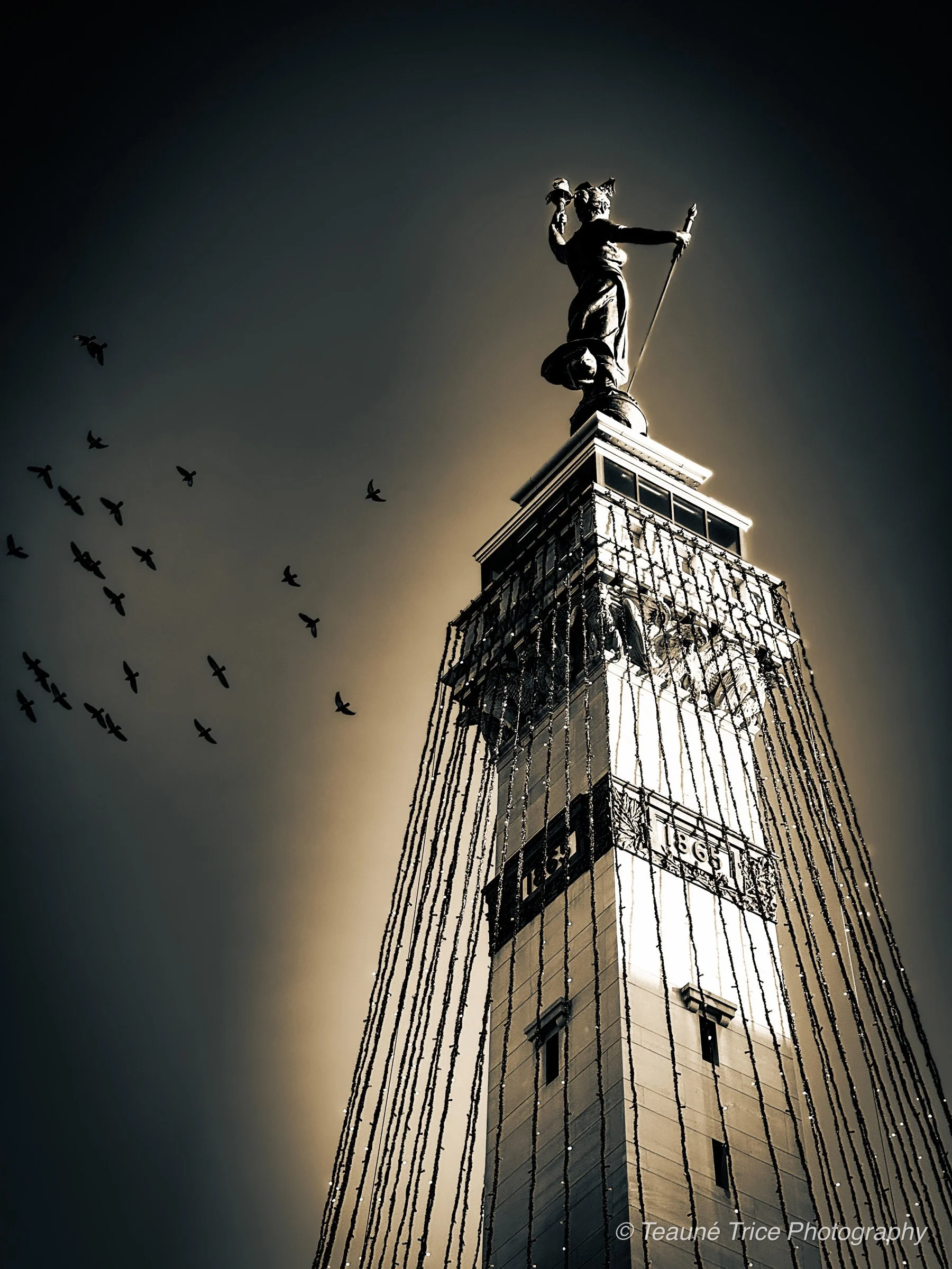 Monument Circle/Birds Passing - 12x16 Print