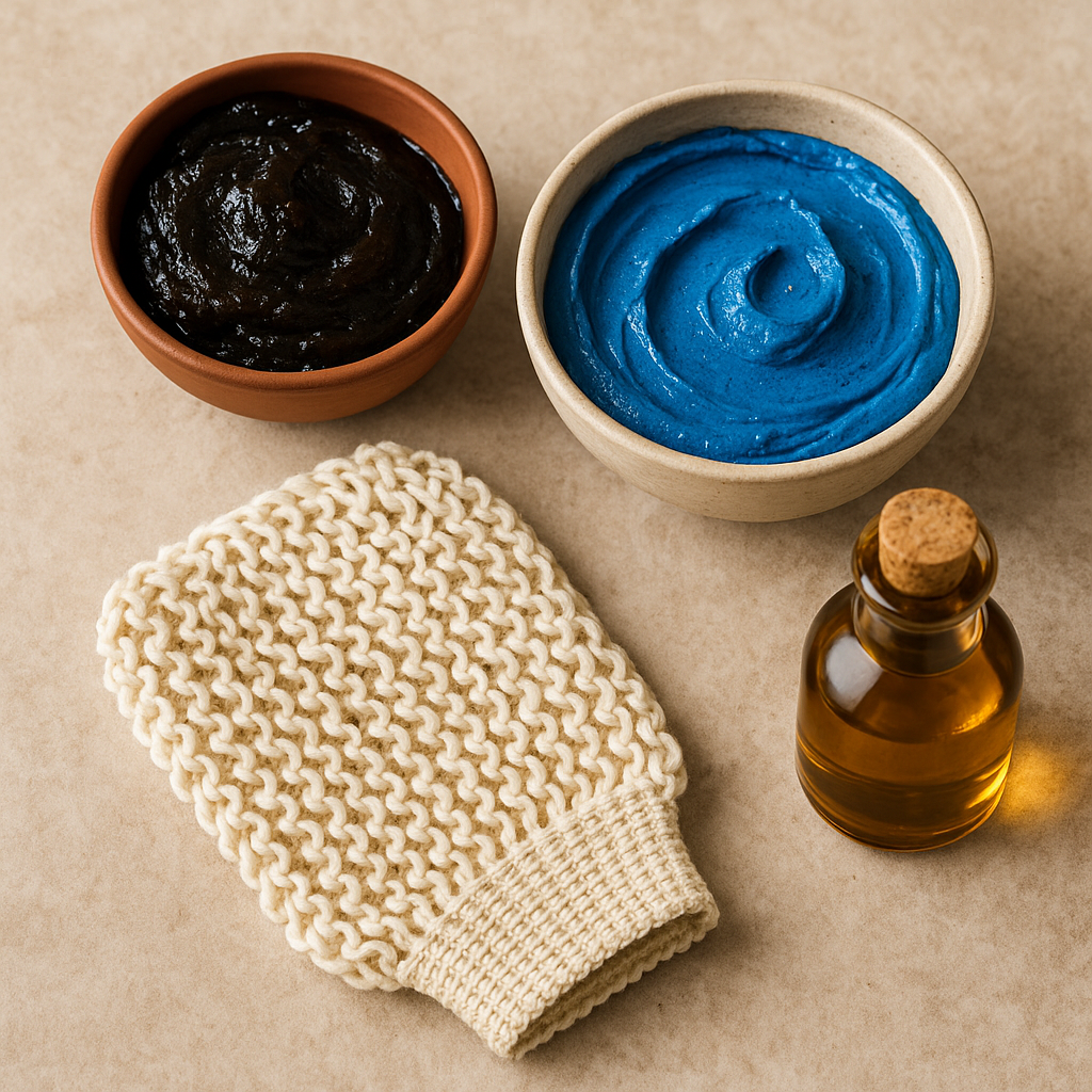 Ancient Moroccan Wellness: Nila Blue Mask & Black Soap (Savon Noir)