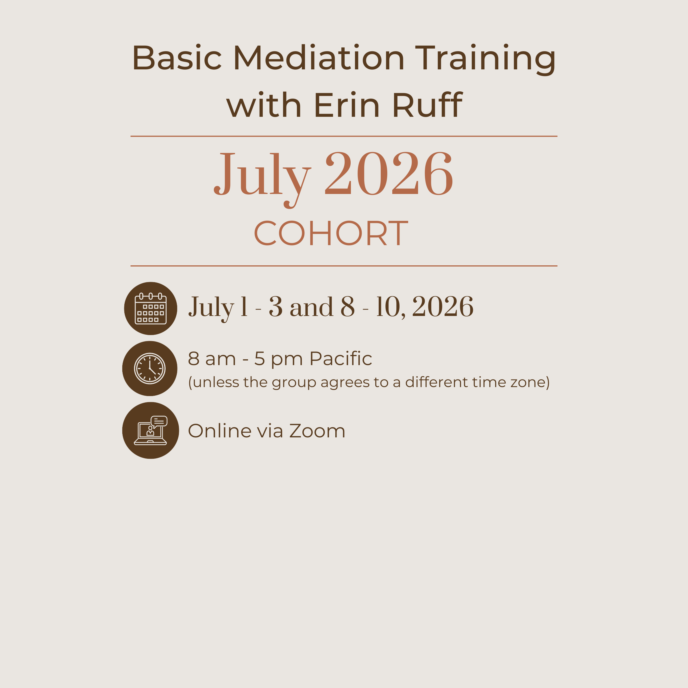 July 2026 Virtual Basic Mediation Training