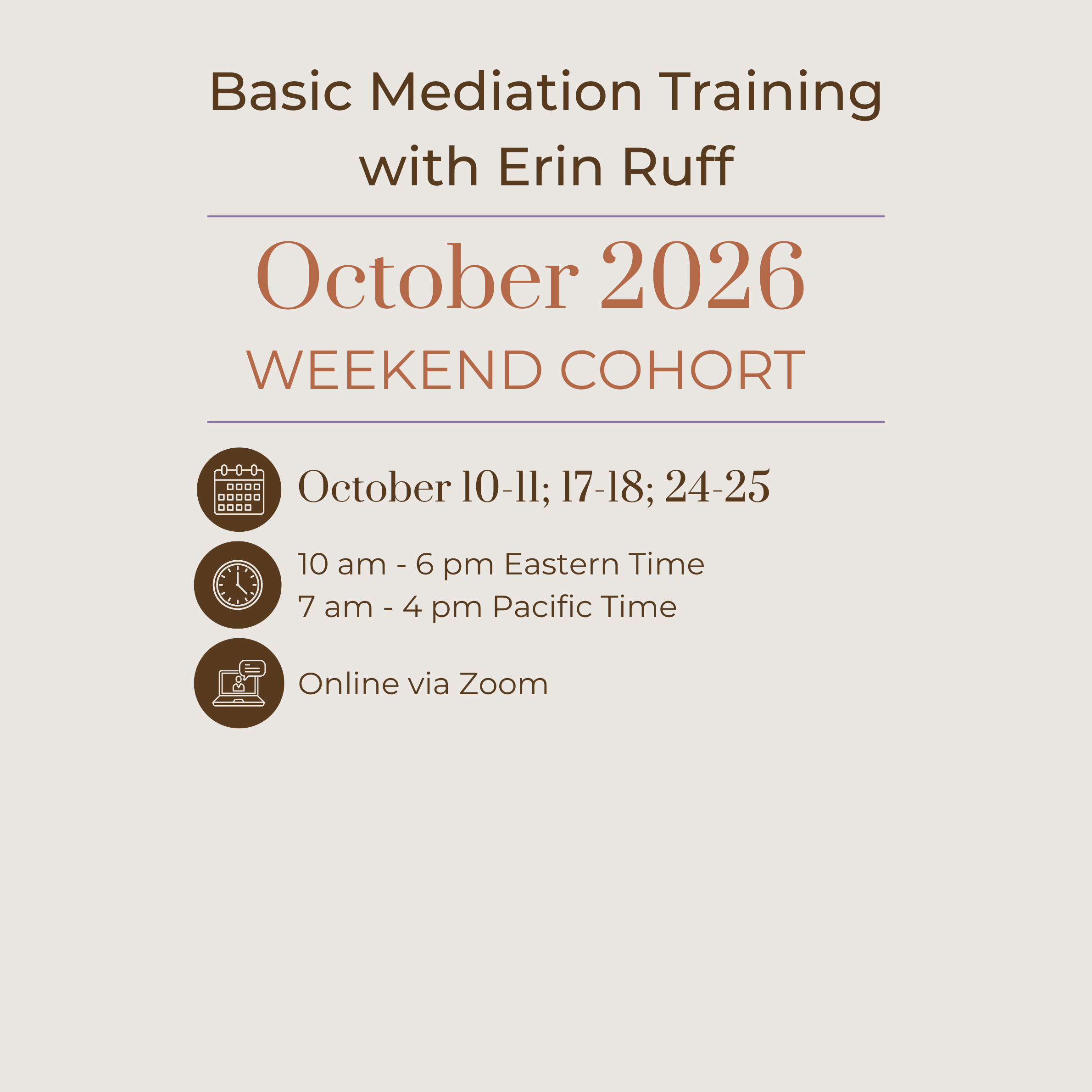 October 2026 Virtual Basic Mediation Training
