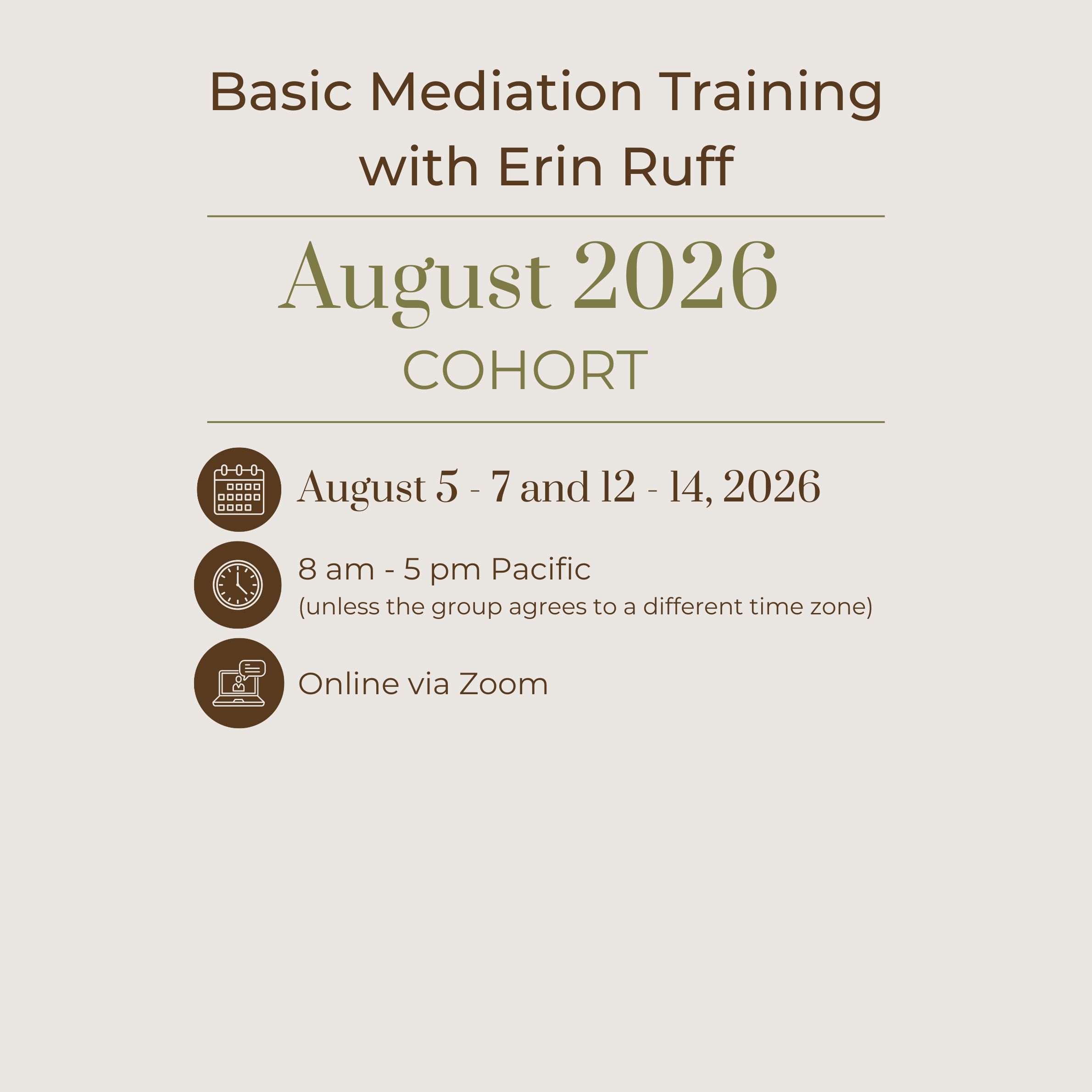 August 2026 Virtual Basic Mediation Training