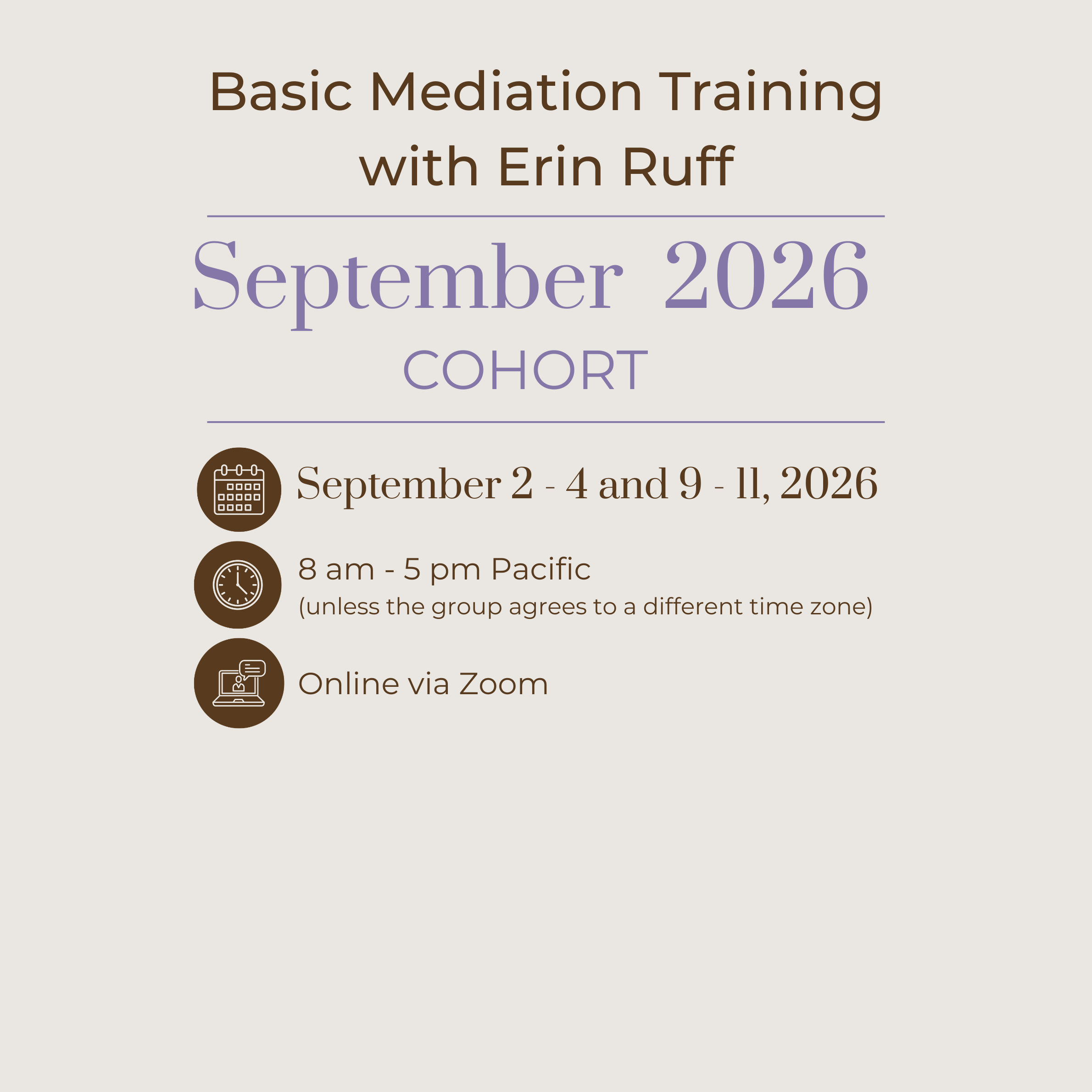 September 2026 Virtual Basic Mediation Training