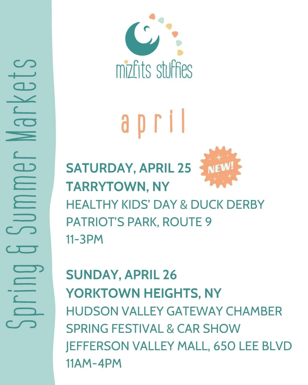 ***UPDATED***

Come see us, Hudson Valley! 🧸🦖🥰

🧸 One-of-a-kind, handmade stuffed animals bringing comfort, joy, and imagination to kids and kids at heart. 🫶🏻

📍Here&rsquo;s where we&rsquo;ll be this spring and summer, with more to come!

#mak