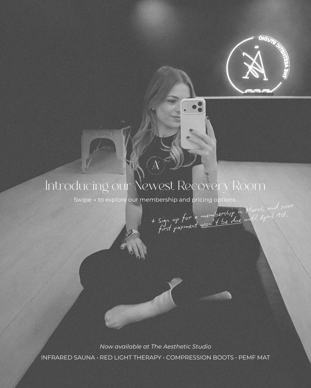 Have you heard about our newest recovery room yet? 👀

Swipe &rarr; to explore all of the membership and pricing options, and find the recovery routine that works best for you.

Our recovery room features infrared sauna, compression boots, a PEMF mat