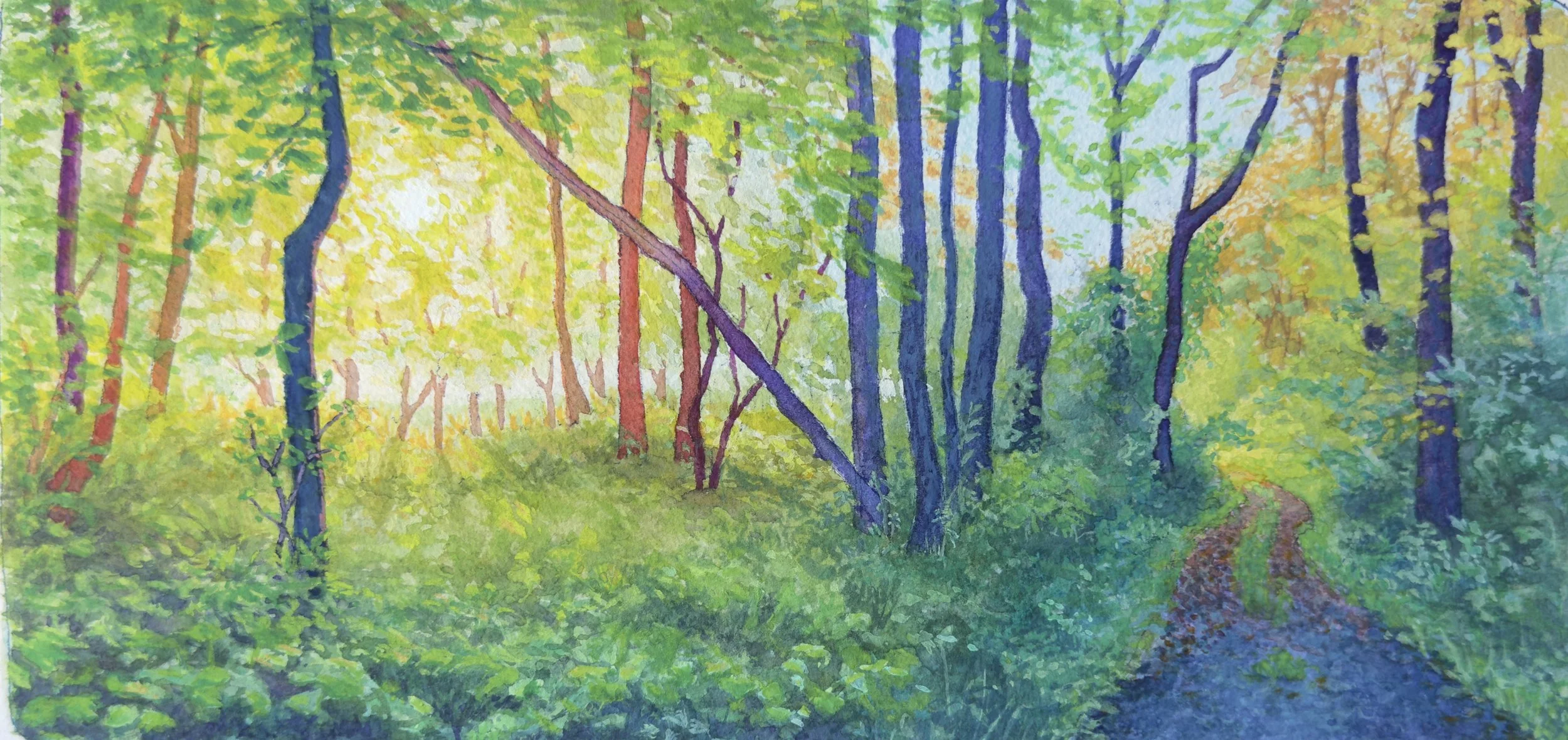 The Glowing Wood,
Watercolor and Gouache, 5.9”x11.8” | June 2025
-Sold-