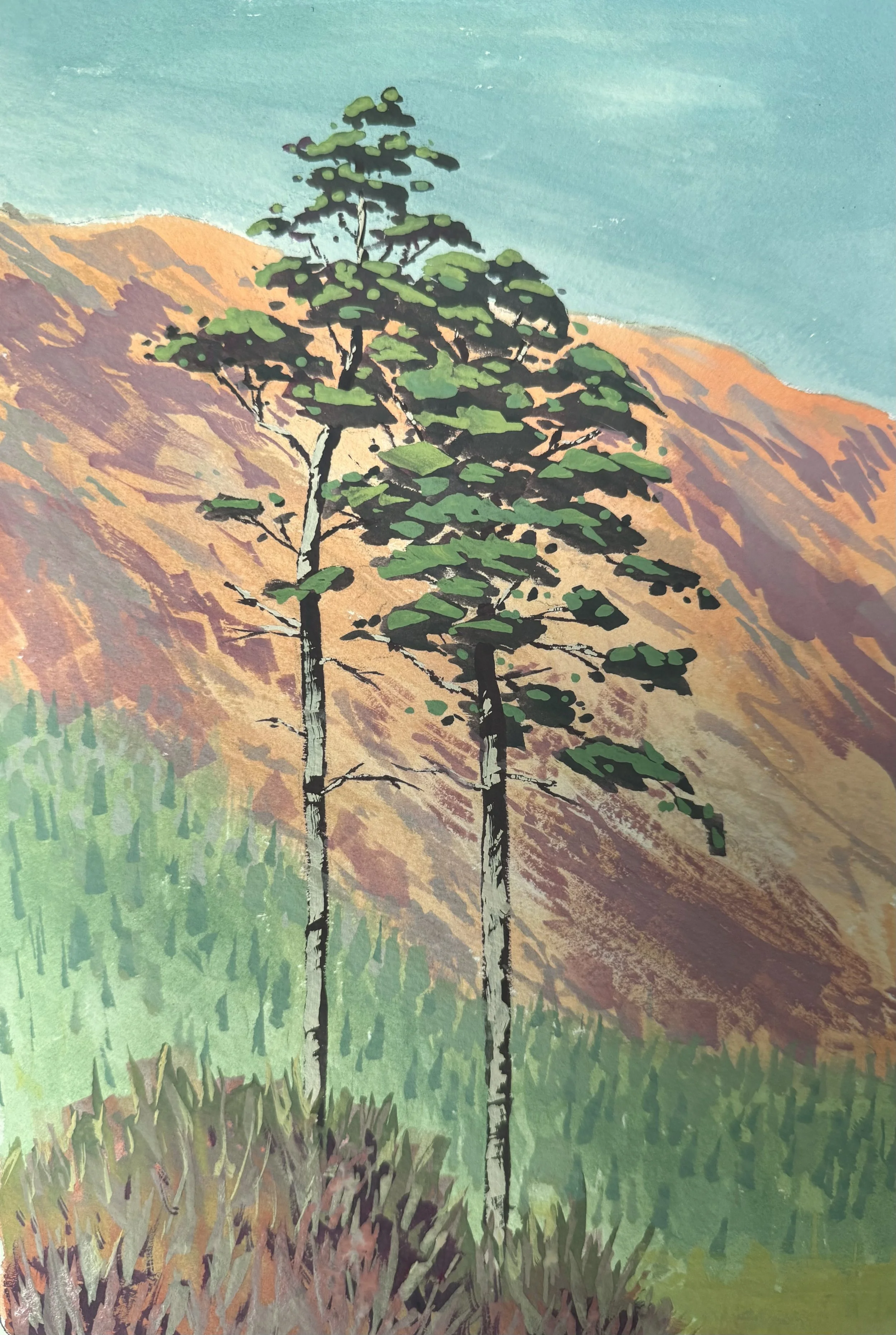 An Ancient Pair,
Gouache, 10”x7” | April 2025