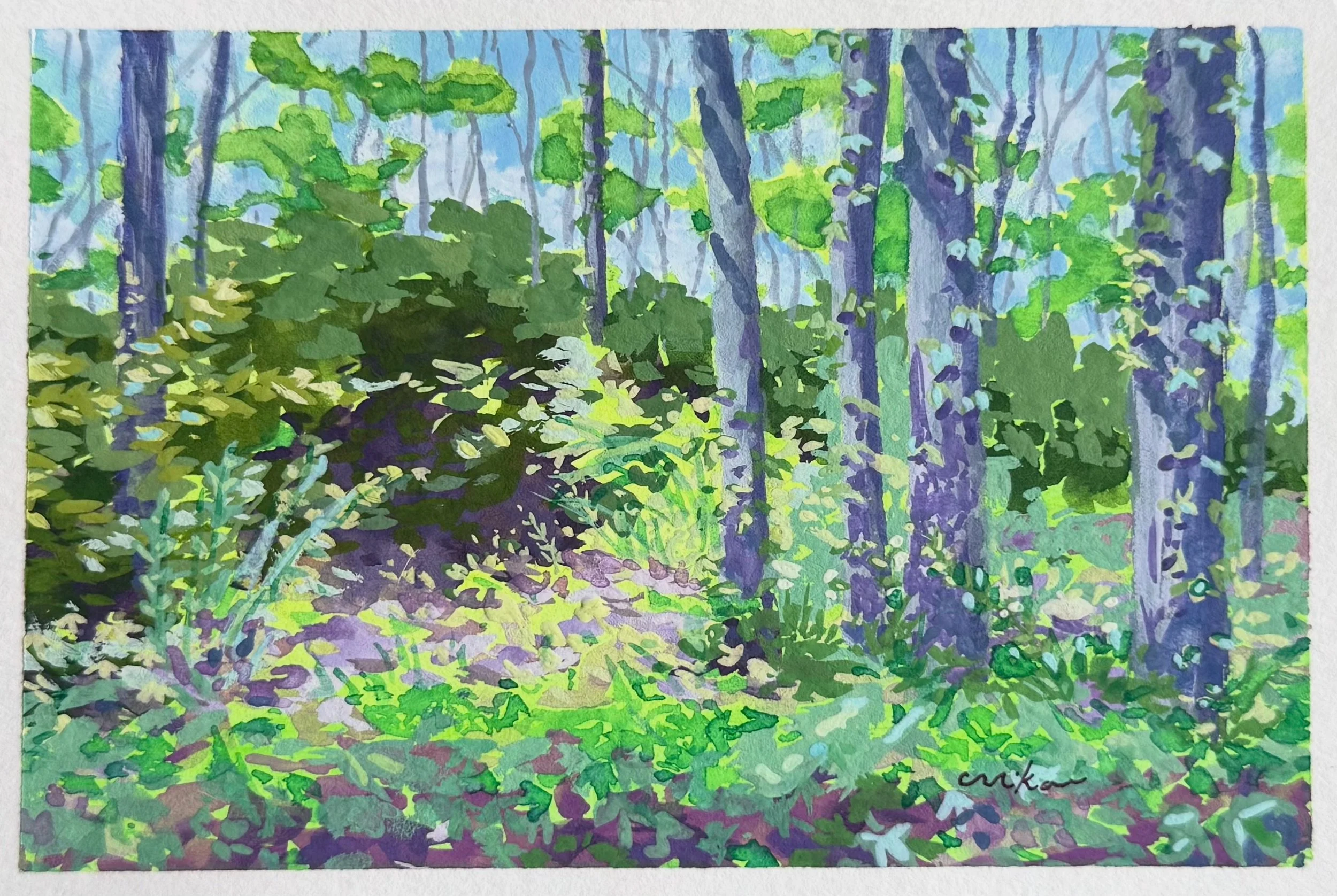 Forest Nook, 4”x6”, Gouache | August 2025 | -sold-