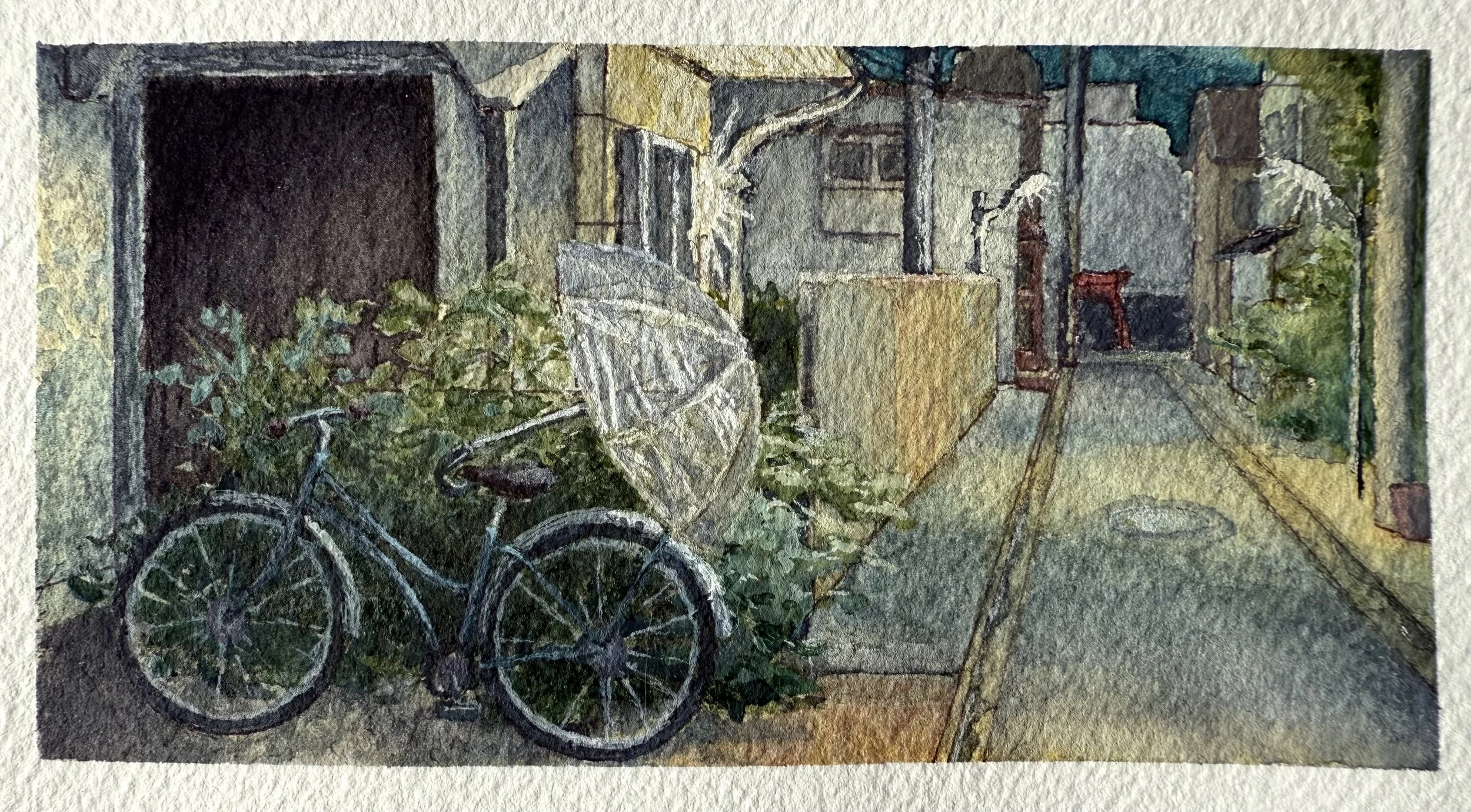 A Street in Kyoto,
Sumi Gansai, 2.25”x4.5” | Awarded Best of Show, Petite Moments, Galley50 | May 2025, -sold-