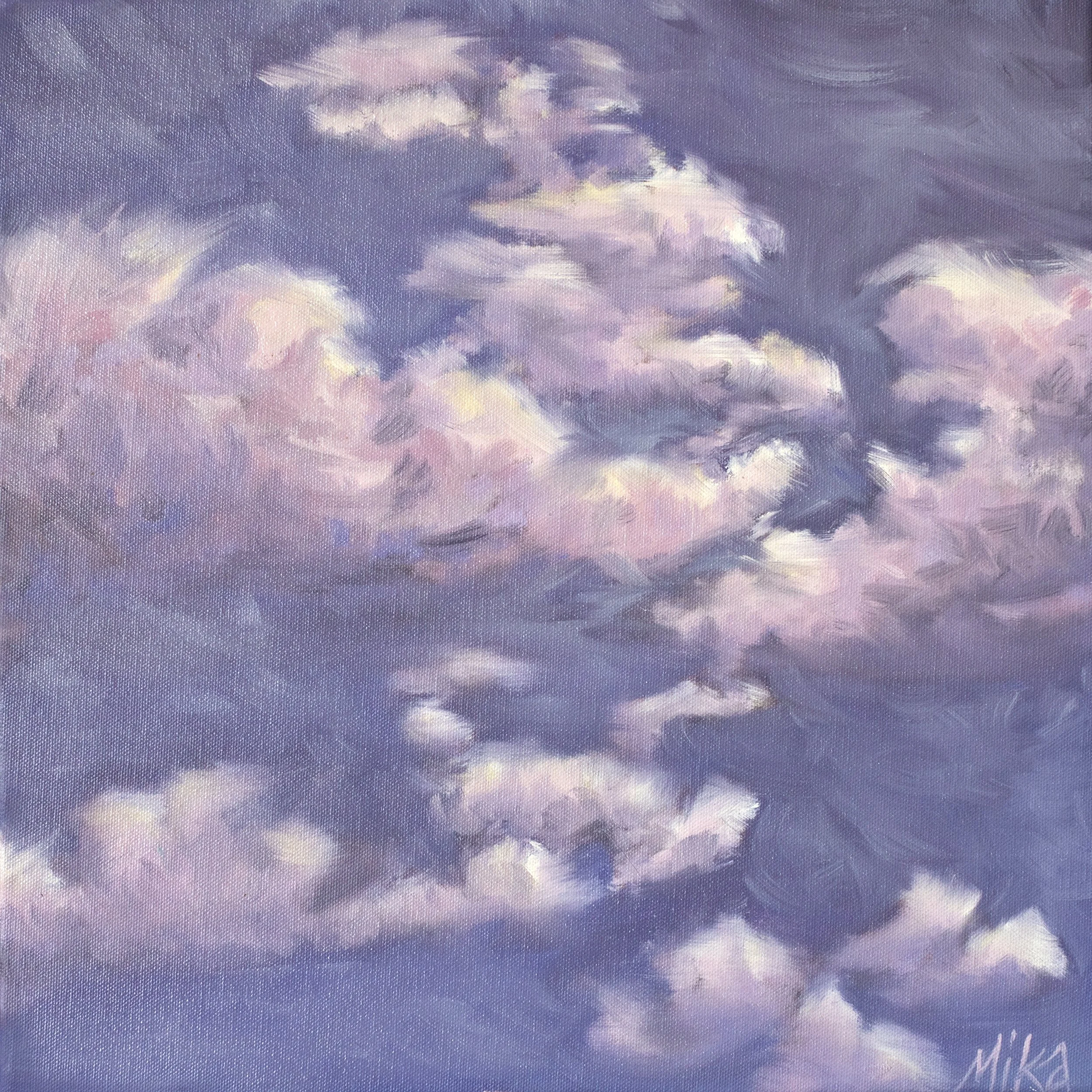 Purple Sky, 16”x16”, Oil on Canvas