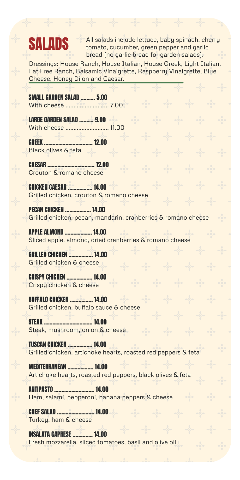 Crust Pizza Menu.pdf Menu — KING CRUST PIZZA SHOP