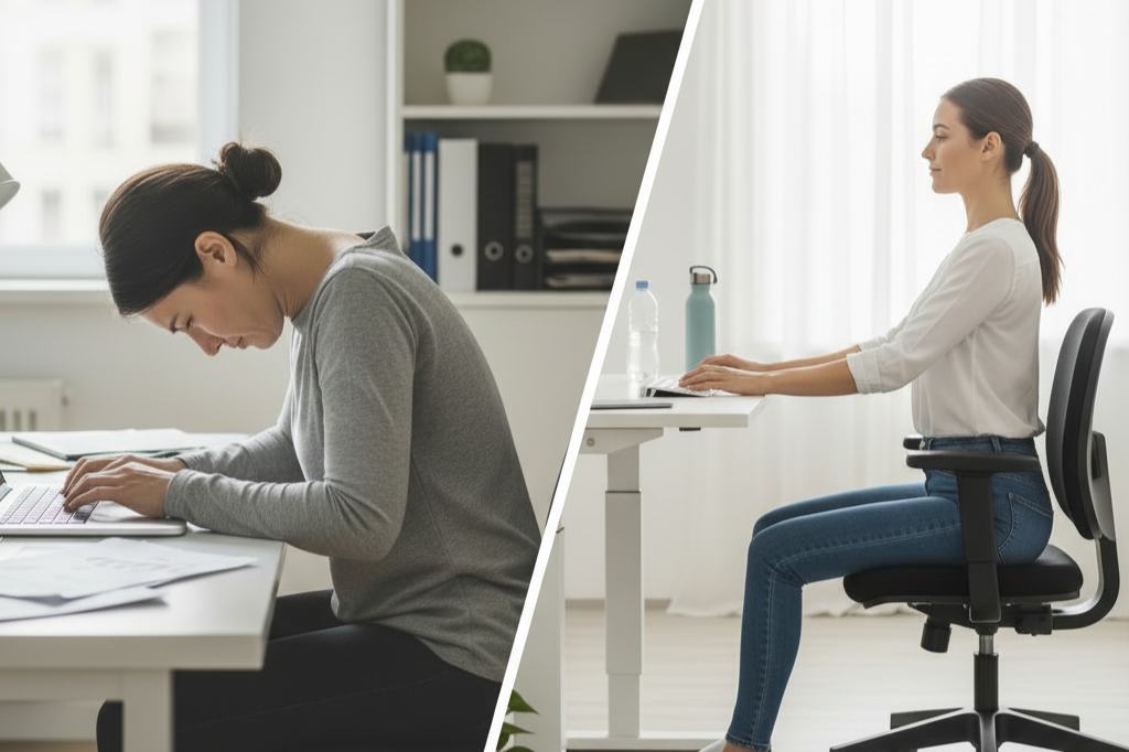 Health professionals observe that desk job neck and shoulder pain