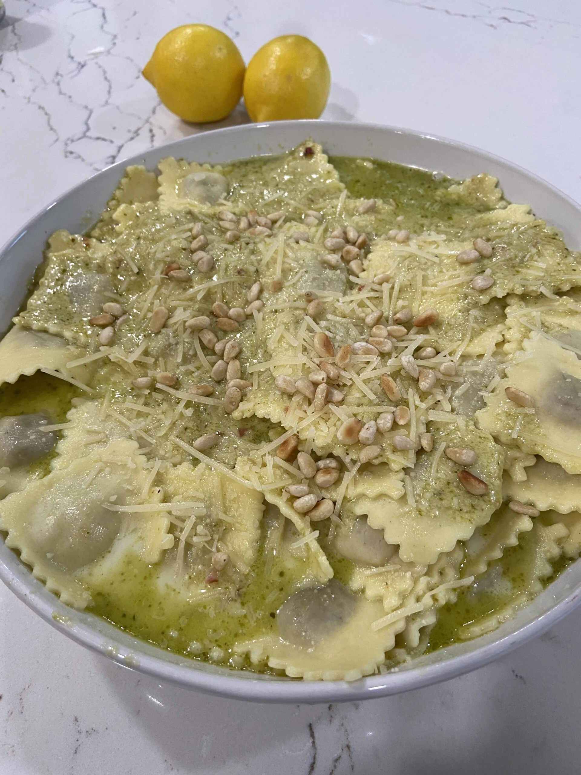 Creamy Lemon Pesto Ravioli