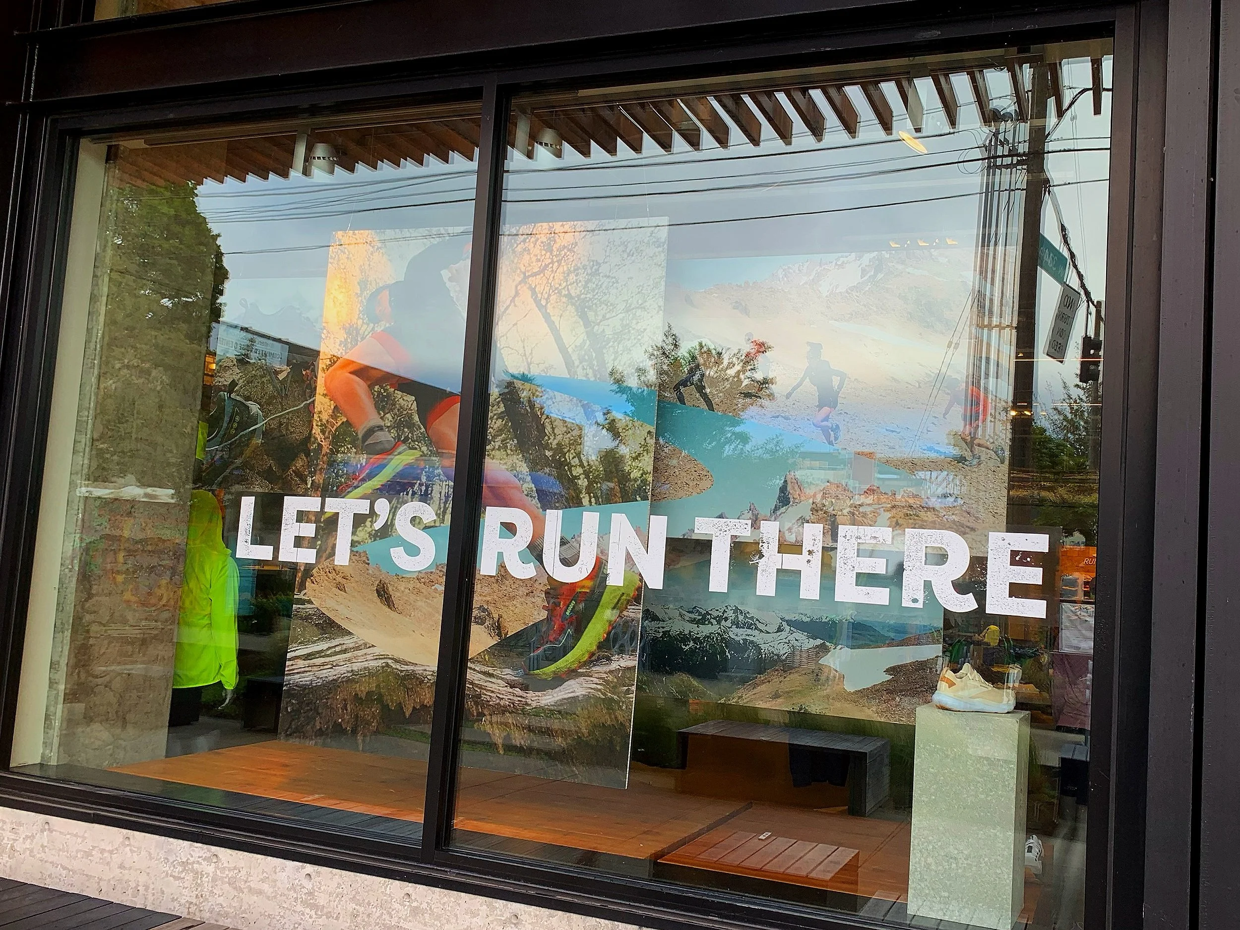 Window Display "Lets Run There"