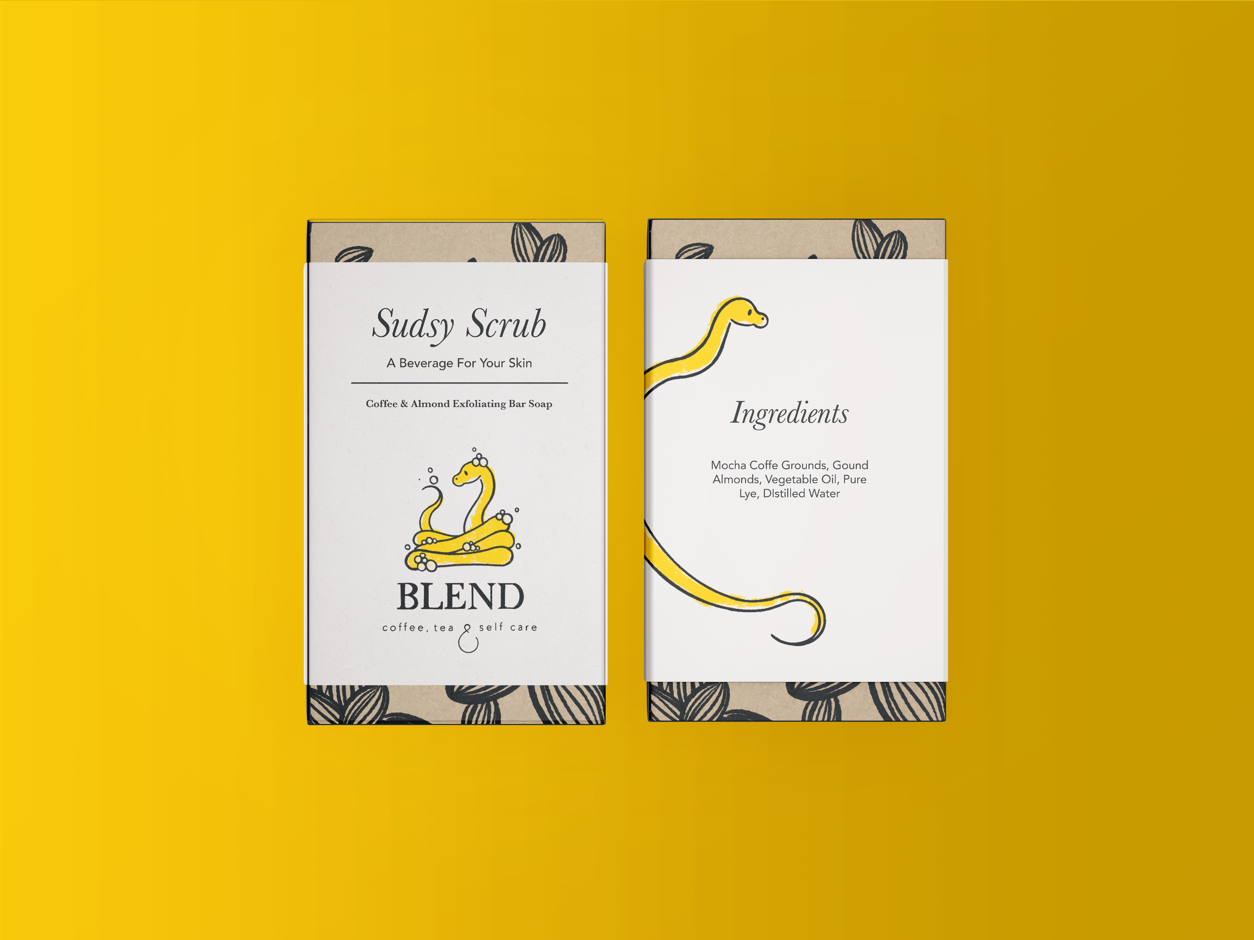 Blend soap packaging. Designed by Emma Jewell Barnett.