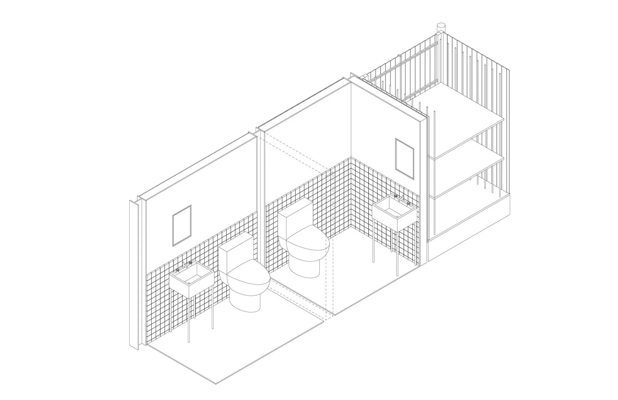 Finishes and fixtures resemble the main house on the estate.