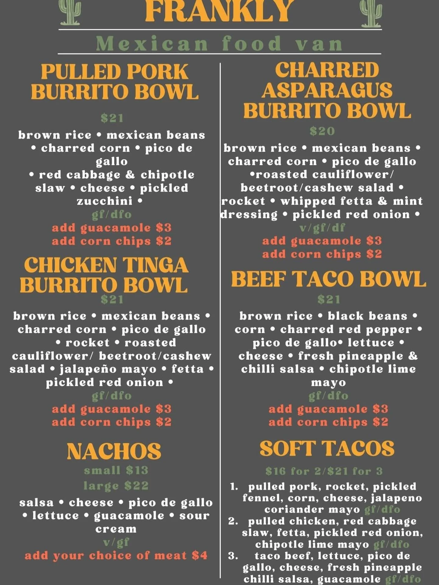 Tonight&rsquo;s menu 05/12/2025