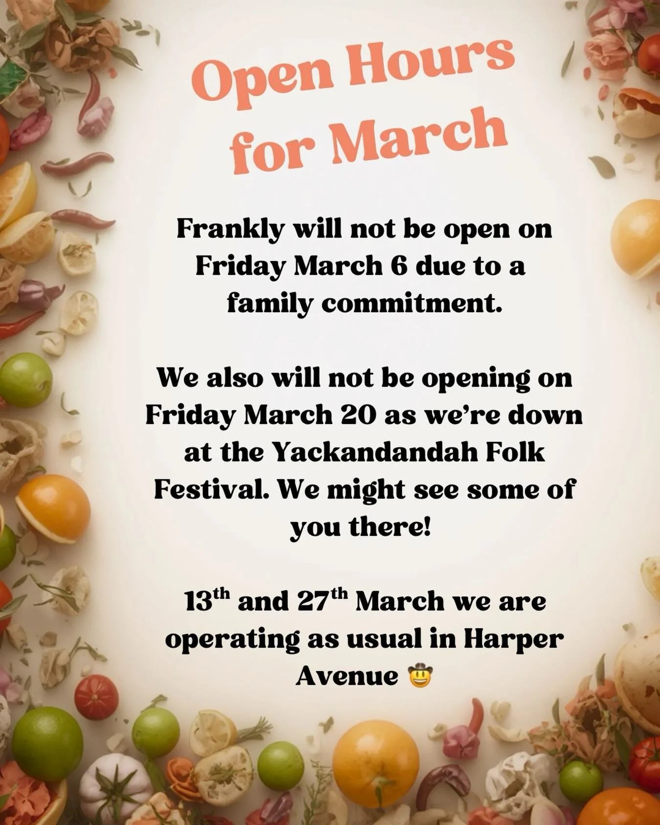 We are closed a few Fridays in March due to other commitments. We are still opening on the 13th and 27th. 

#franklyfoodvan #beechworth #beechworthmexican #beechworthcatering #beechworthtakeaway
