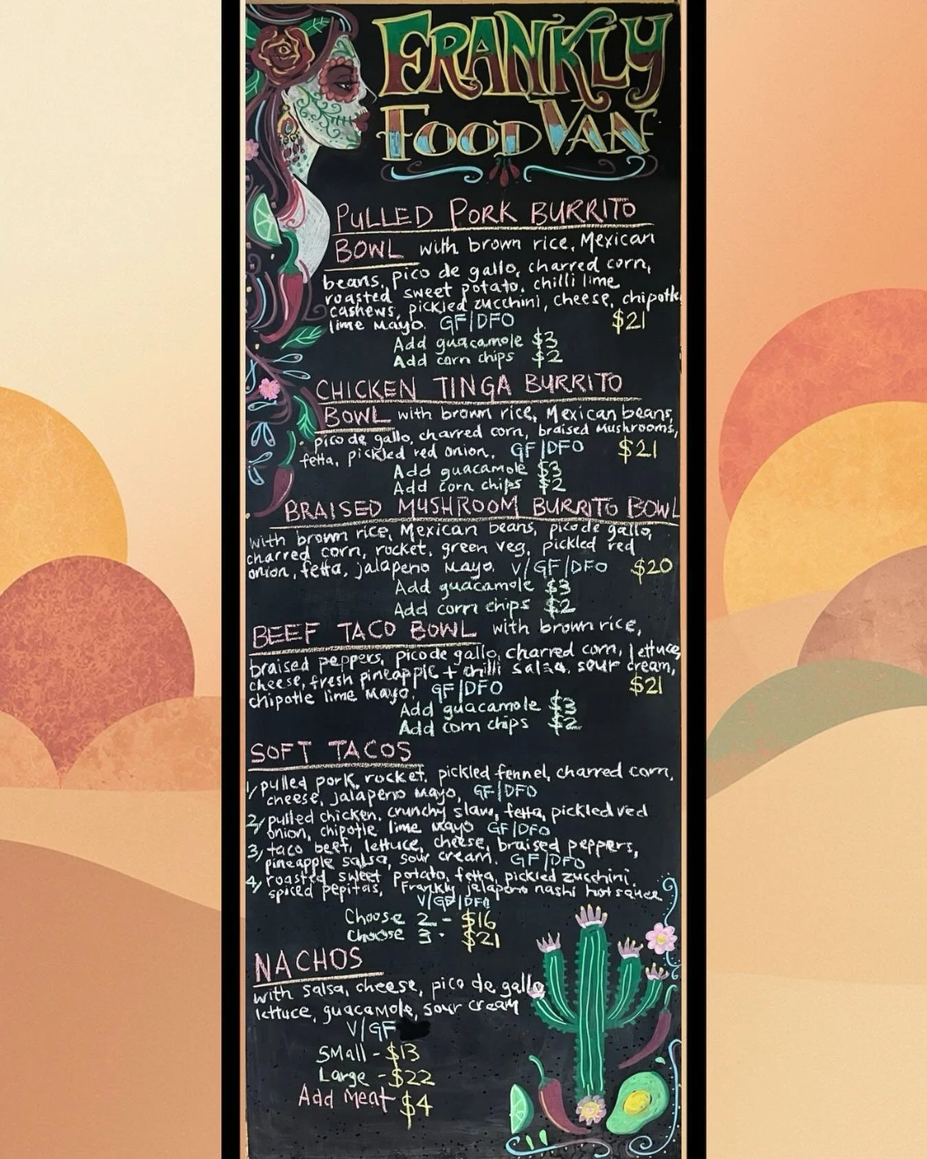 This weeks menu!

Yackandandah - Thursday 04/06
Beechworth - Friday 05/06

Phone orders are very welcome 🤗 0408 291 001

#franklybeechworth #franklyfoodvan #yackandandahtakeaway #beechworthtakeaway #beechworthmexican