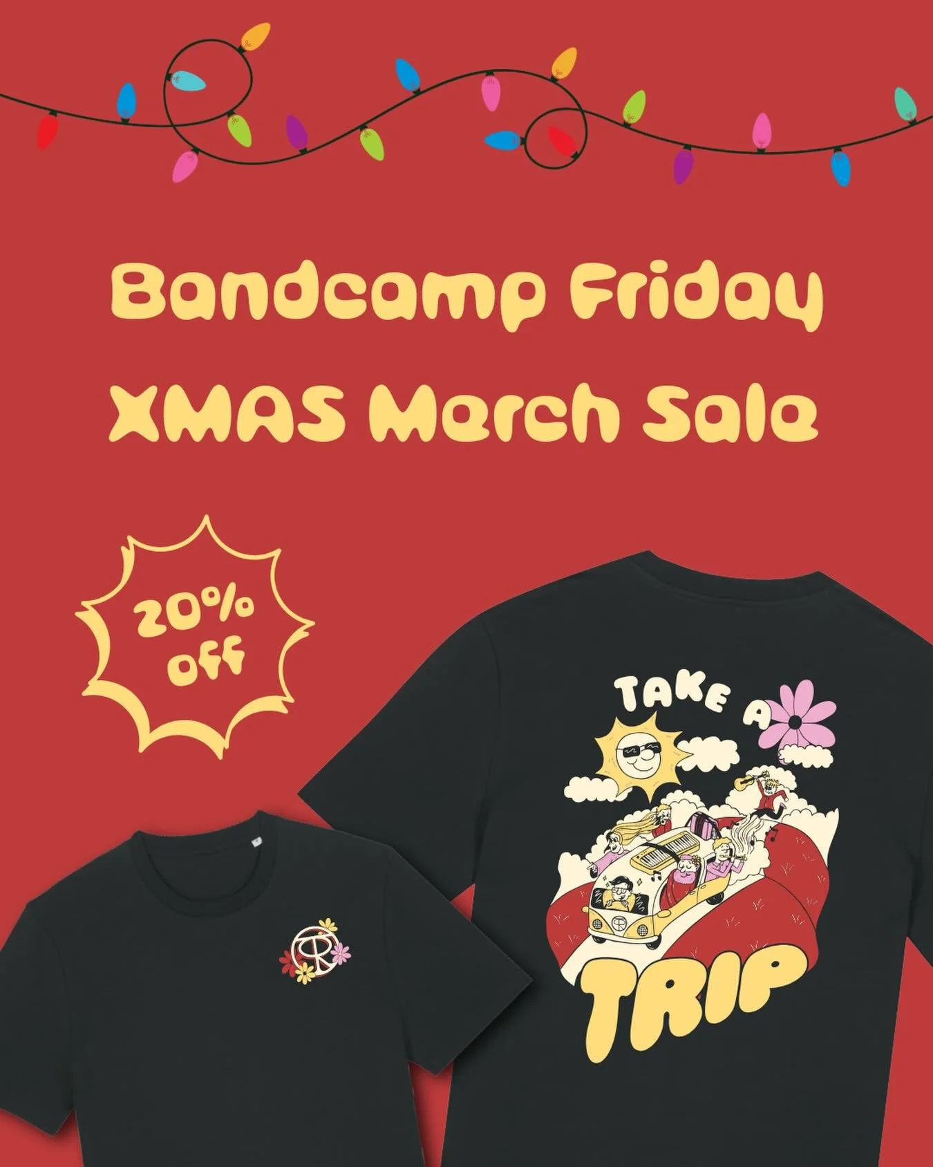 It&rsquo;s Bandcamp Friday! 

To celebrate, we&rsquo;ve put all our left over T-Shirts on sale. Available in white &amp; black in S, M and 2XL 👕

With only 21 sleeps until Santa aka @rory_matheson 🎅 comes down your chimney, buy that special someone