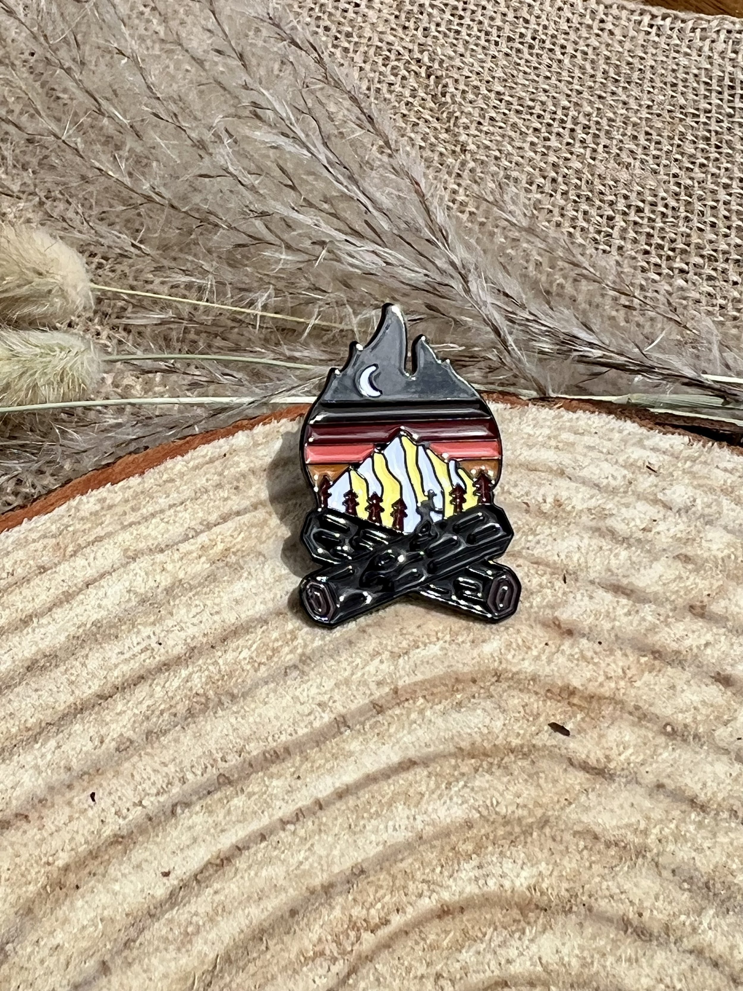 Campfire Hiking Pin