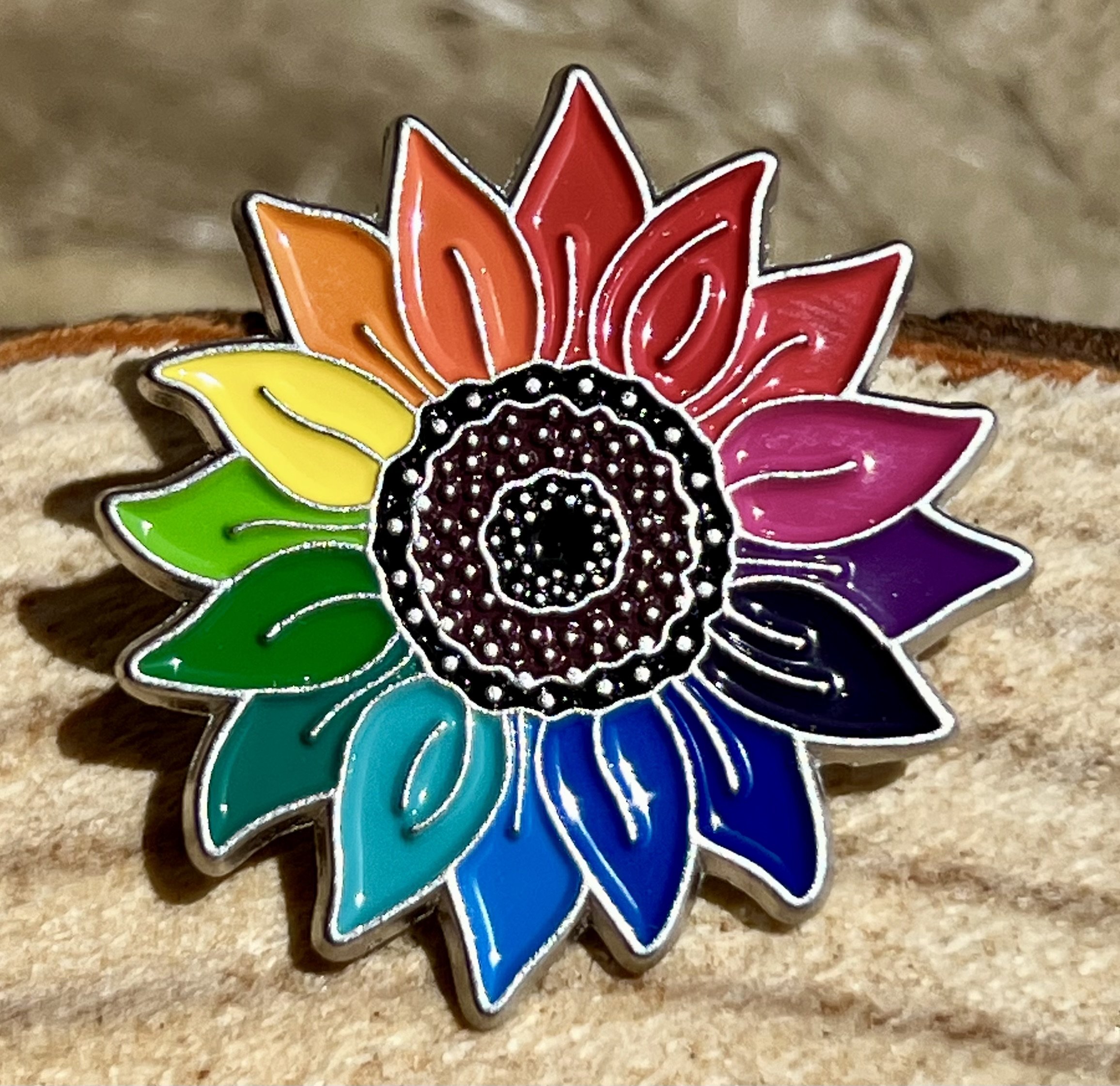 Rainbow Sunflower Pin
