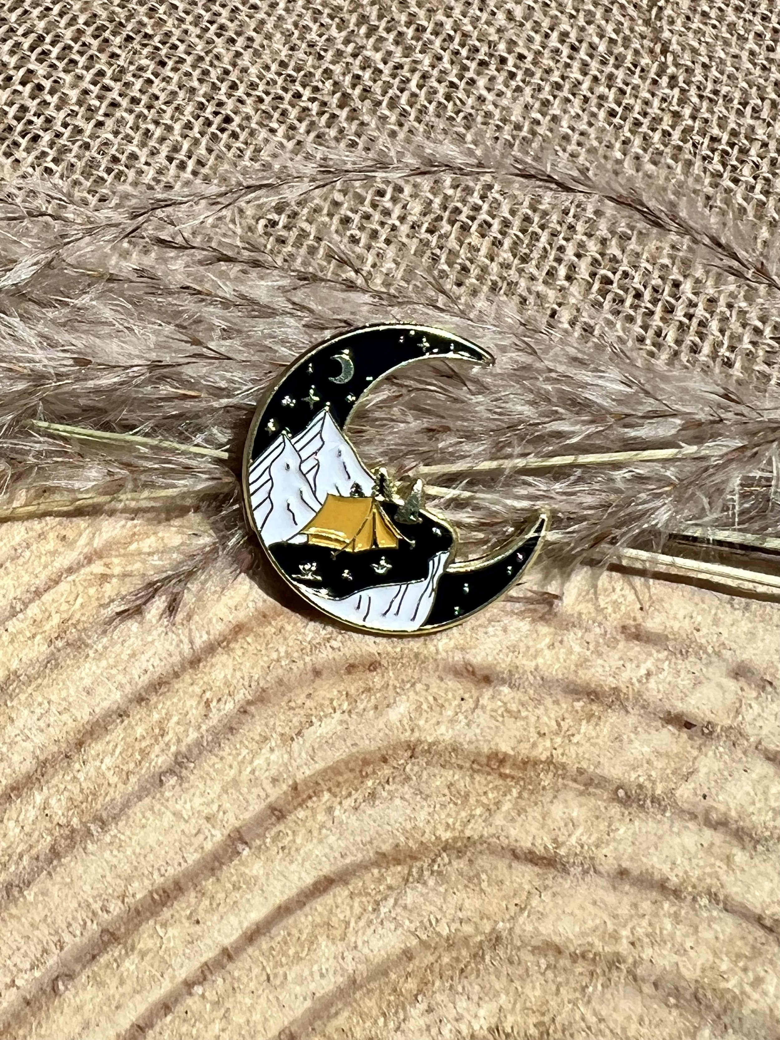 Crescent Moon Night Pin