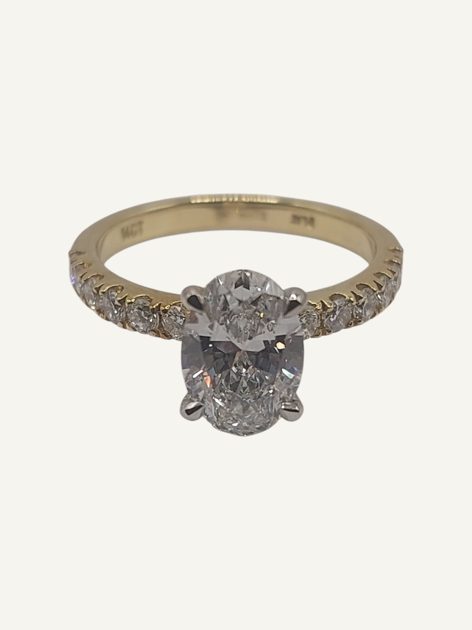14ct Yellow Gold/Platinum, Lab Grown Diamonds. $4,350.