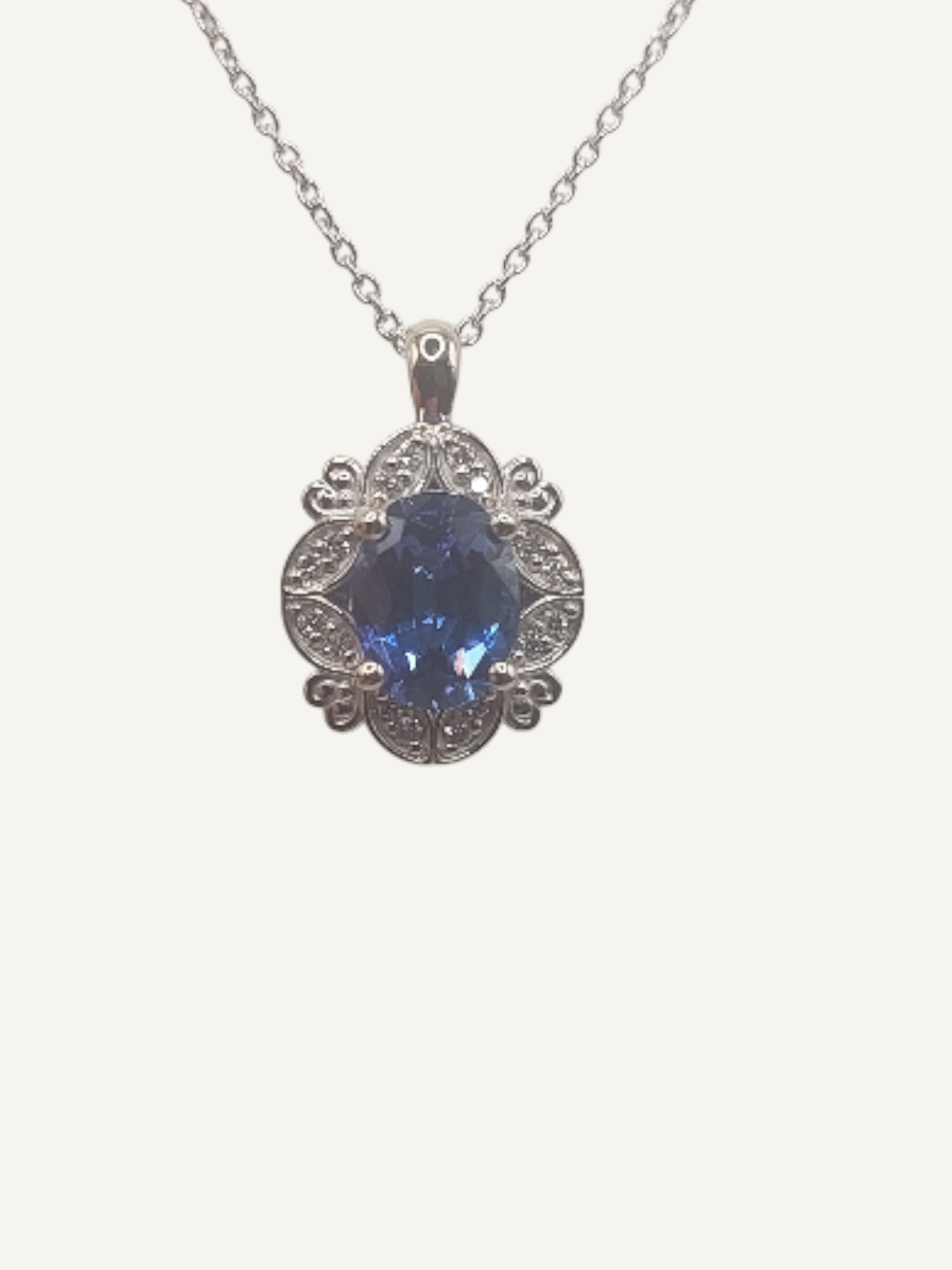 10ct White Gold, Tanzanite & Lab Grown Diamonds. $2,750.