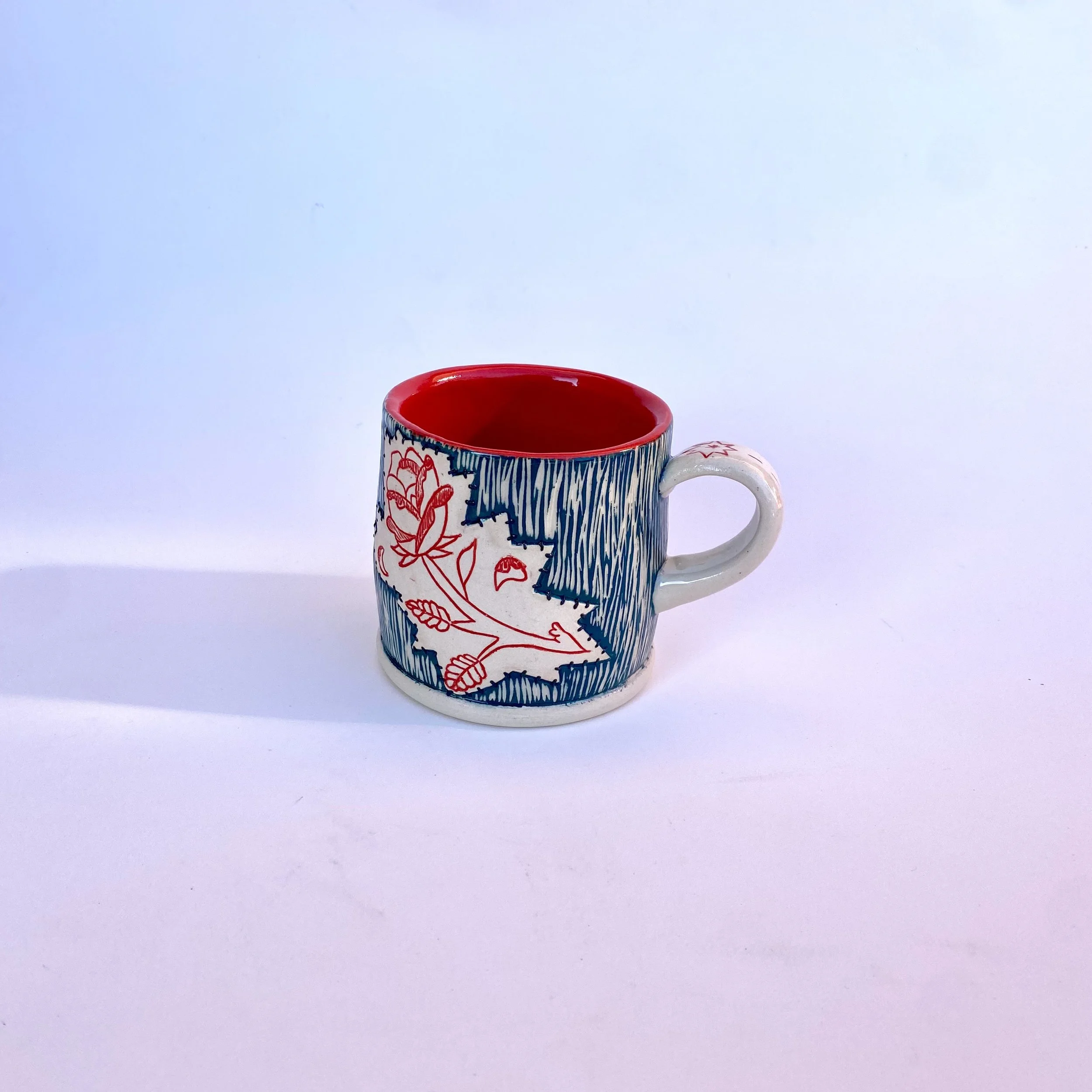 Rose Patch Mug, 2025
Stoneware, underglaze, glaze, slip
4.5 x 3 x 4.5"