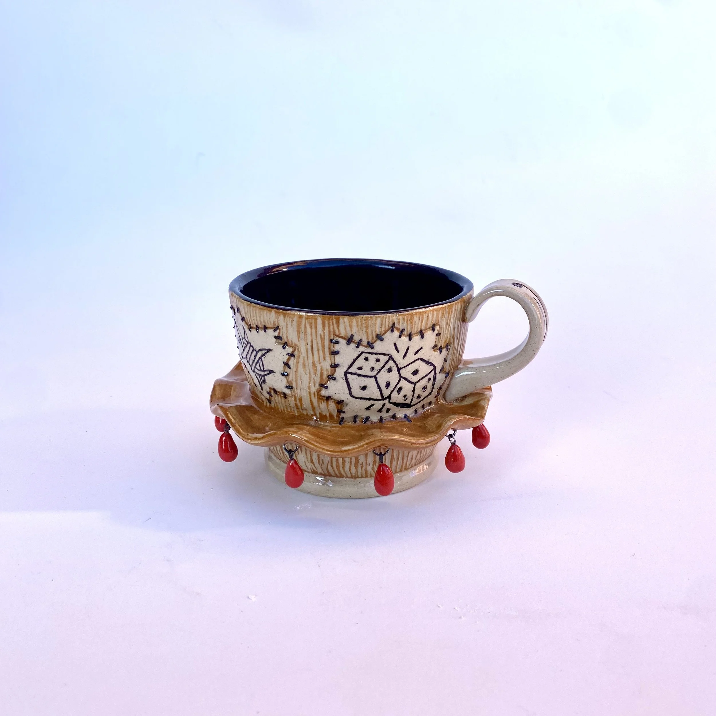 Tattoo Charm Mug, 2025
Stoneware, underglaze, glaze, slip, wire
4.5 x 3 x 4.5"