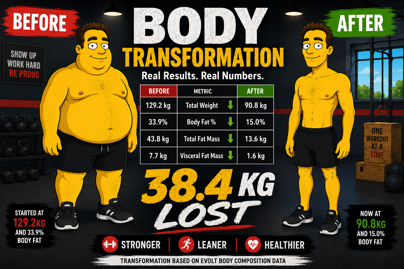 How One BoxHiit30 Member Lost 38.4kg and Reduced Body Fat From 33.9% to 15.0%