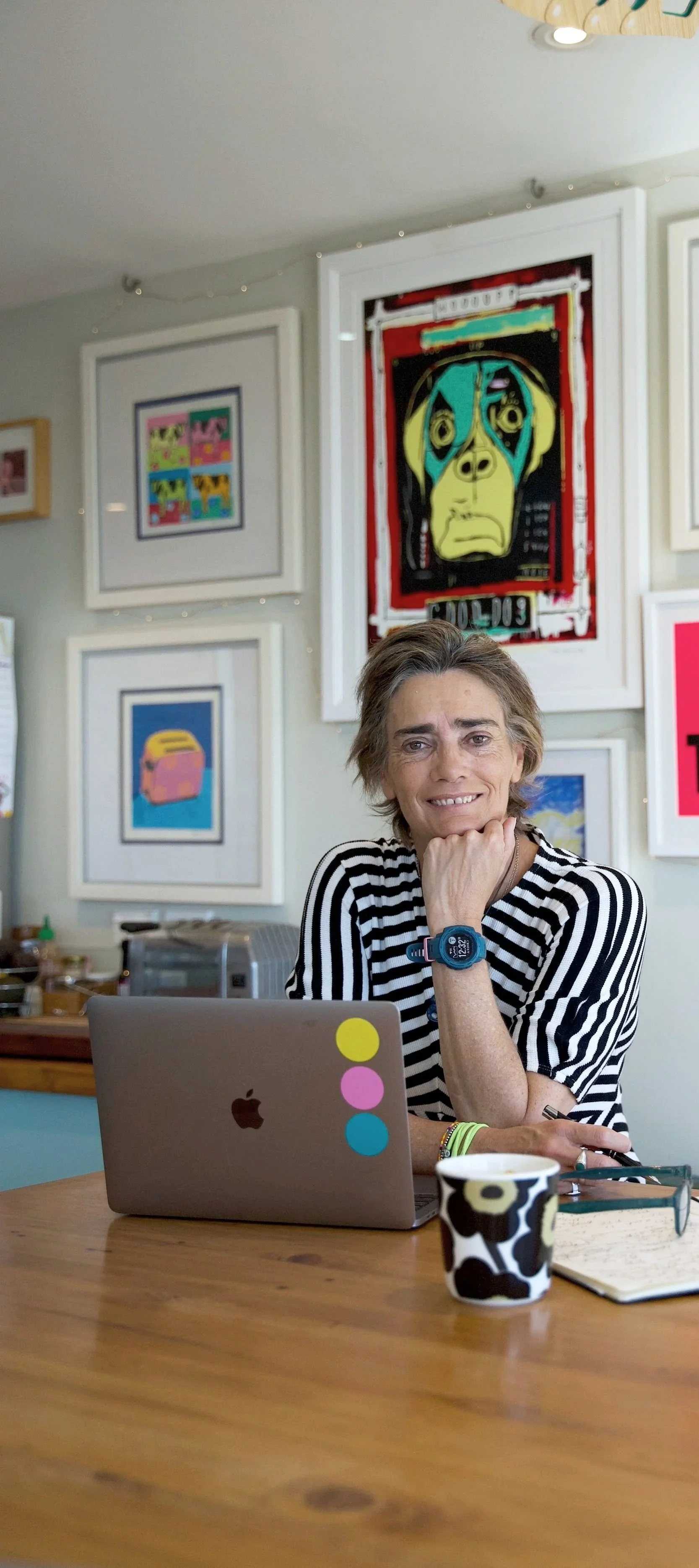 Dr Lucy Hone, sitting at her computer.