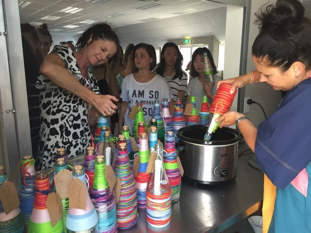 Dr Lucy Hone with a team having refreshments.jpeg