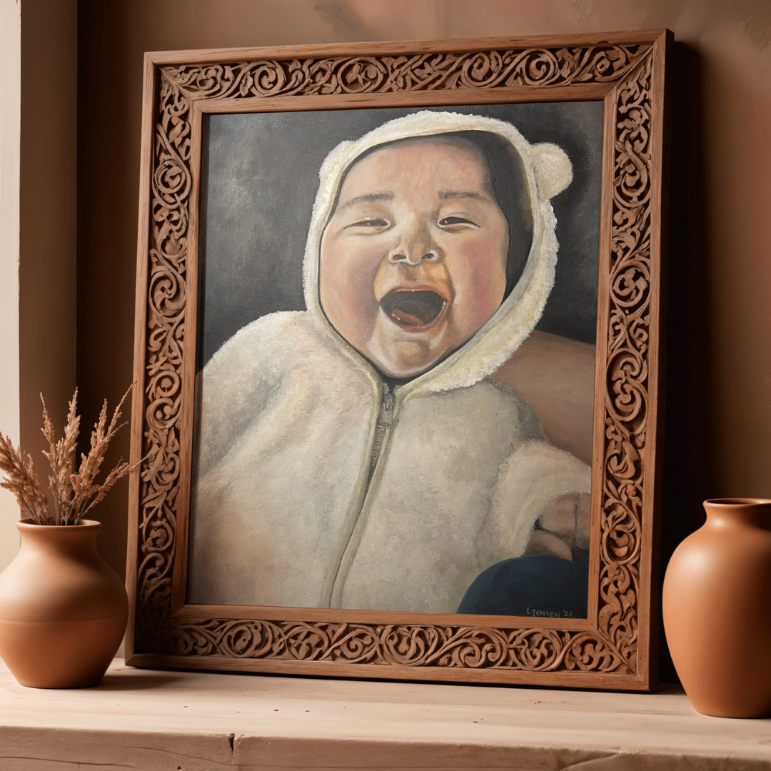 baby wearing fuzzy coat with hood