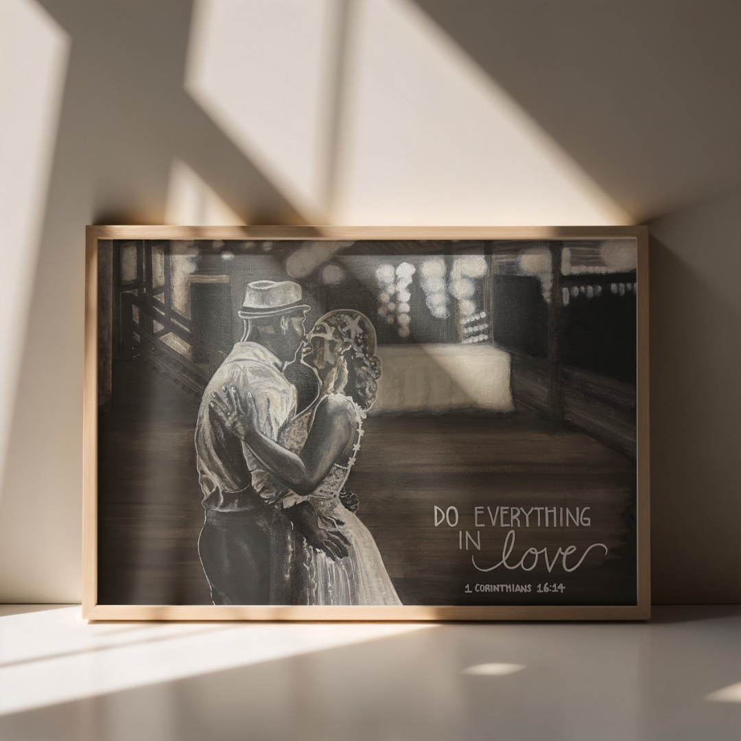 bride and groom dancing 