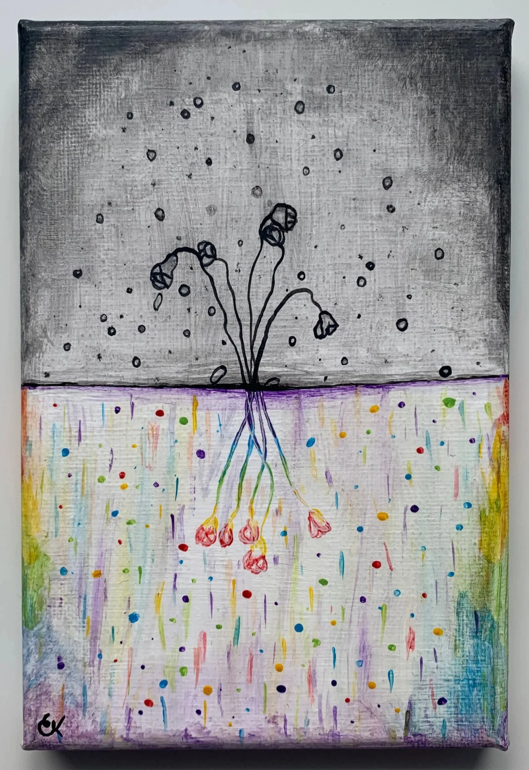 "Reflection" - 5" x 7", acrylic paint on canvas. 2021