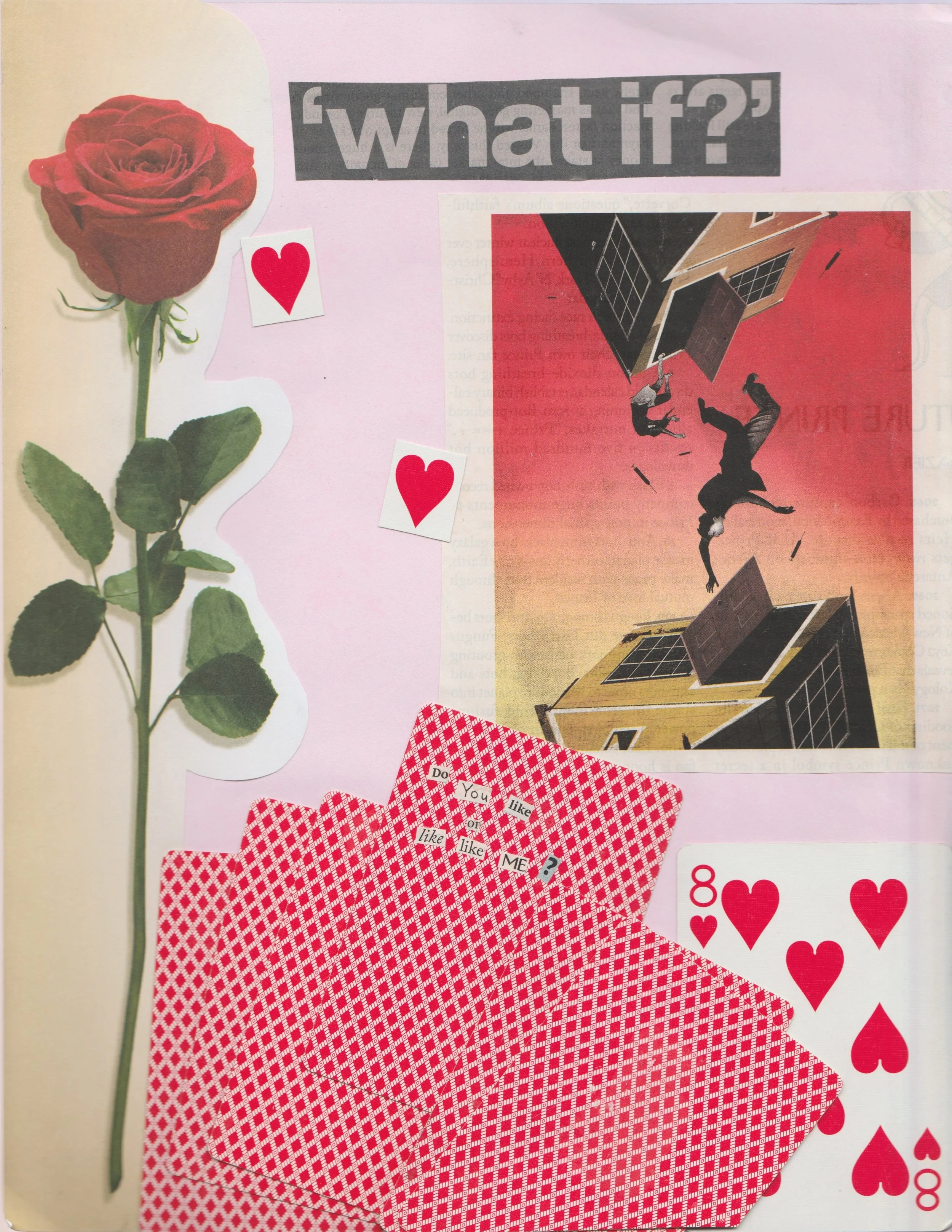 "Falling" - 8.5" x 11", collage. 2022