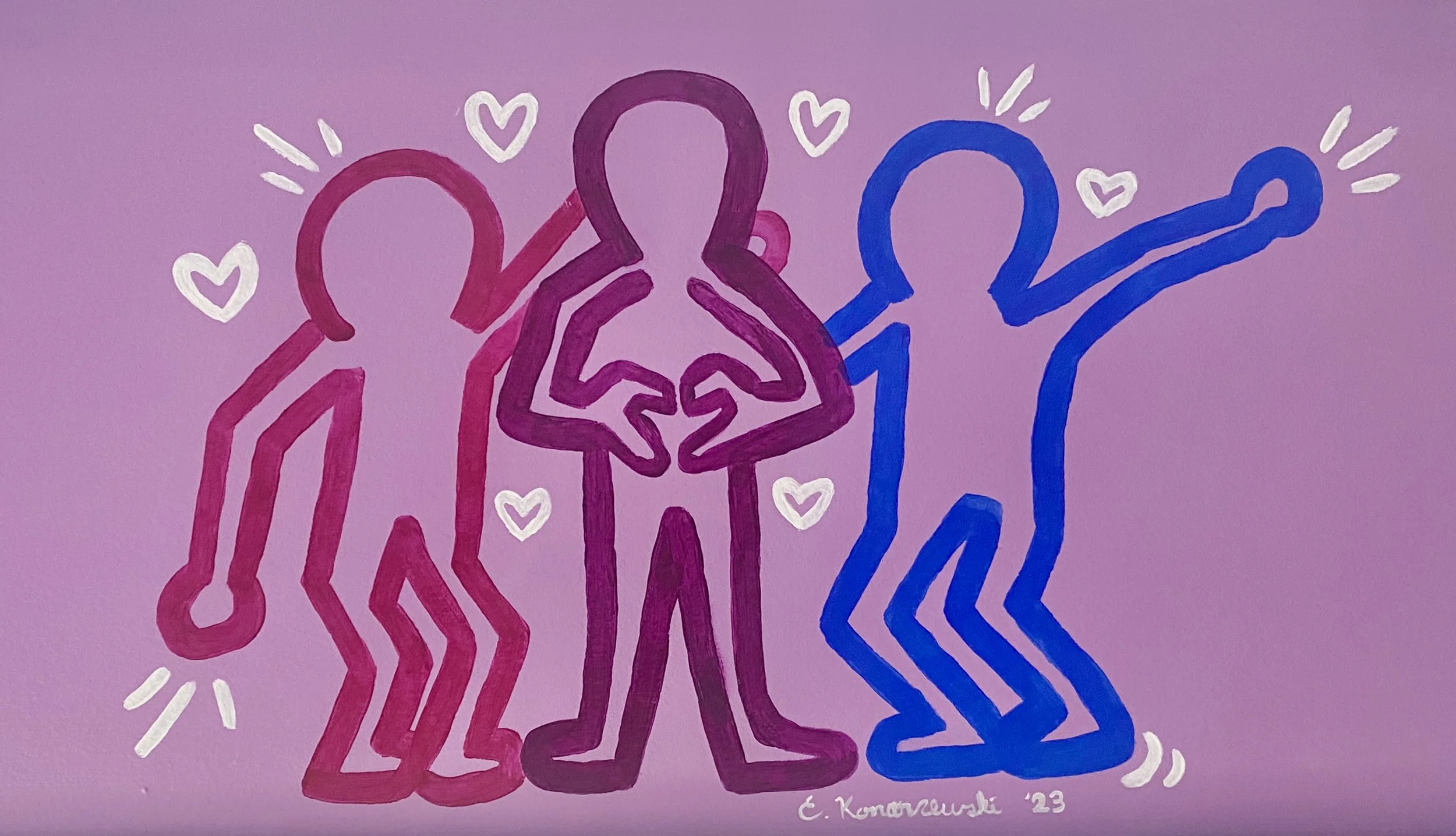 Keith Haring inspired mural, 2023