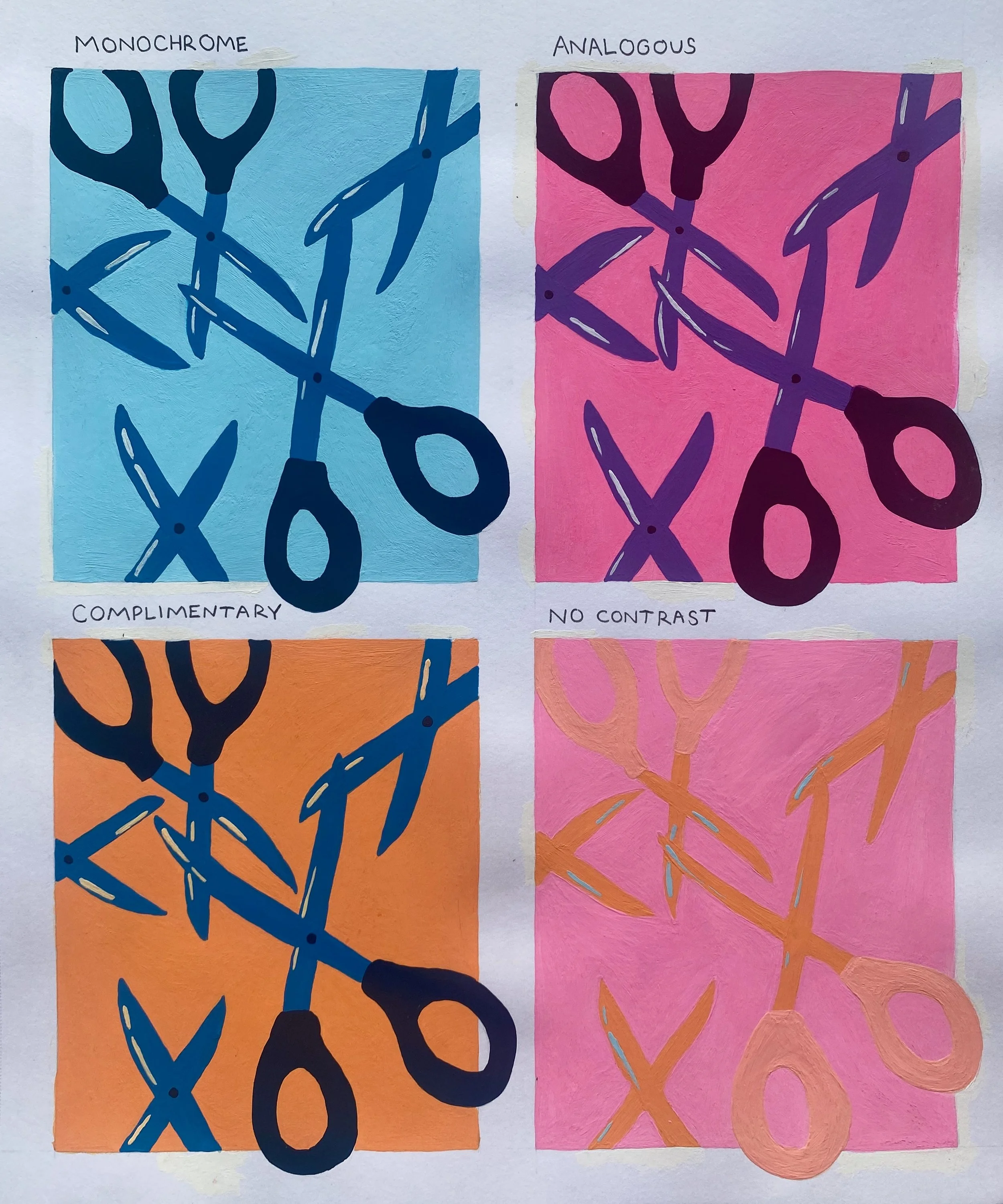 Colour Palette Studies - acrylic gouache. 2025