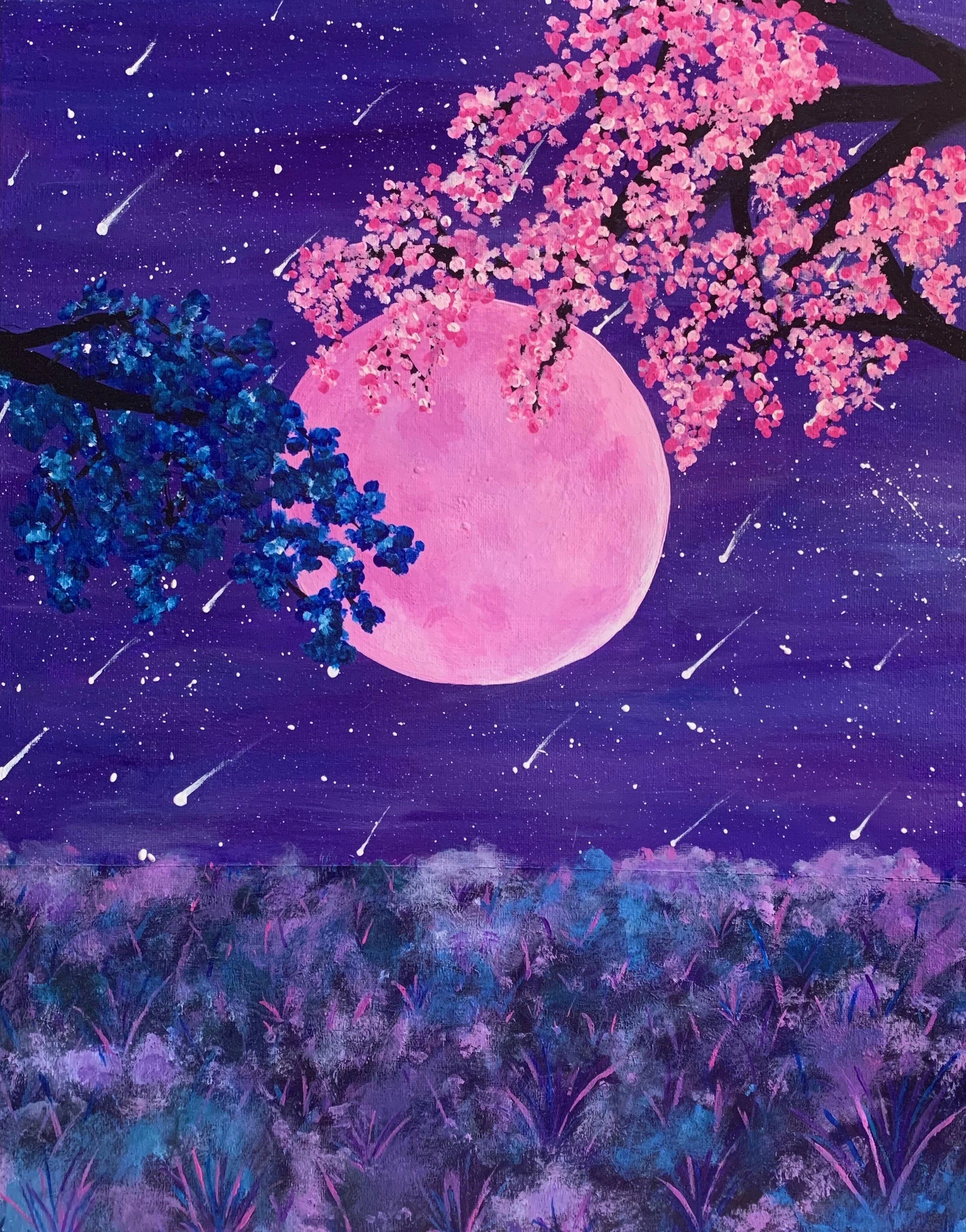 "Mystic Field" - 16" x 20", acrylic paint on canvas. 2022