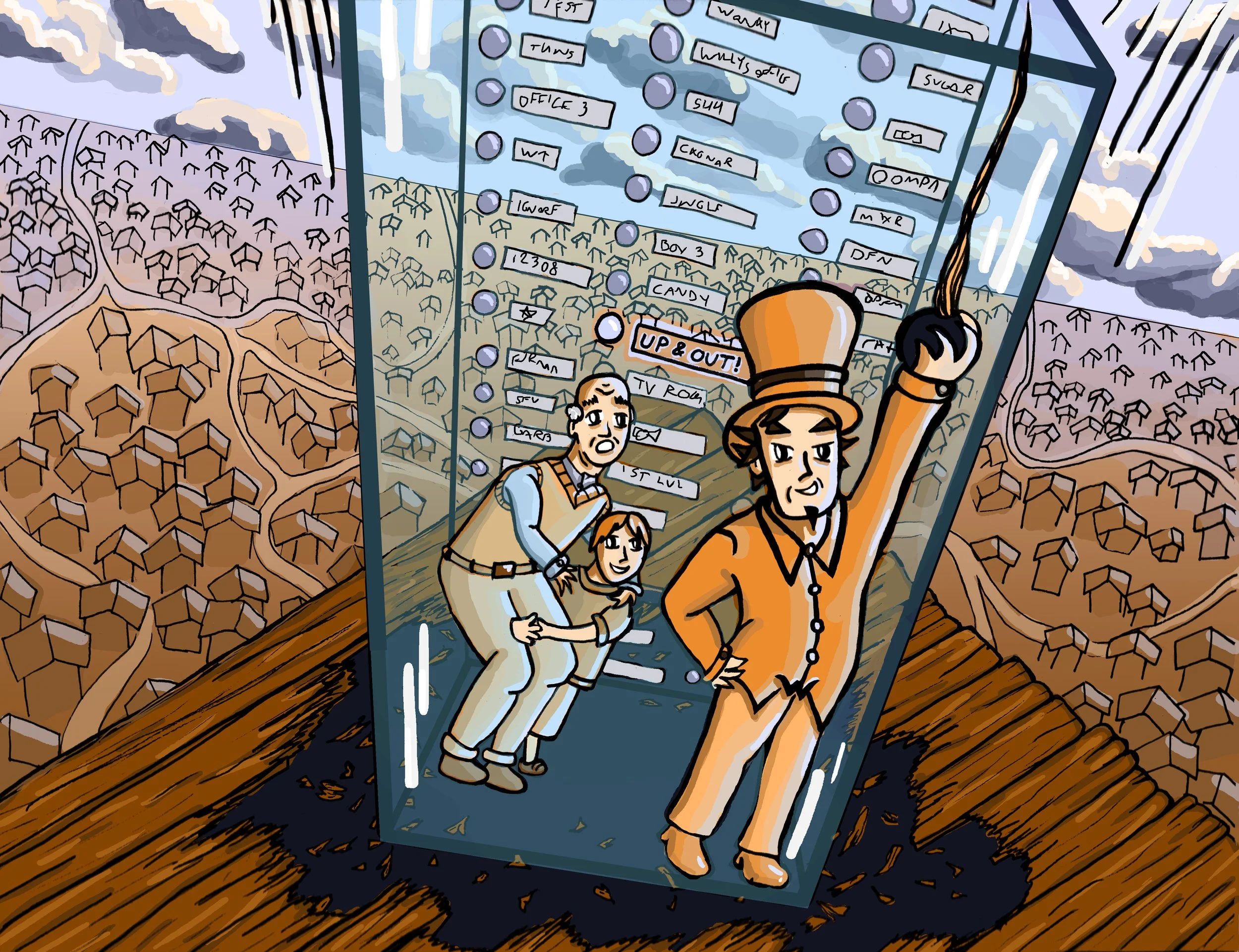 "UP & OUT!" - Digital drawing. 2026