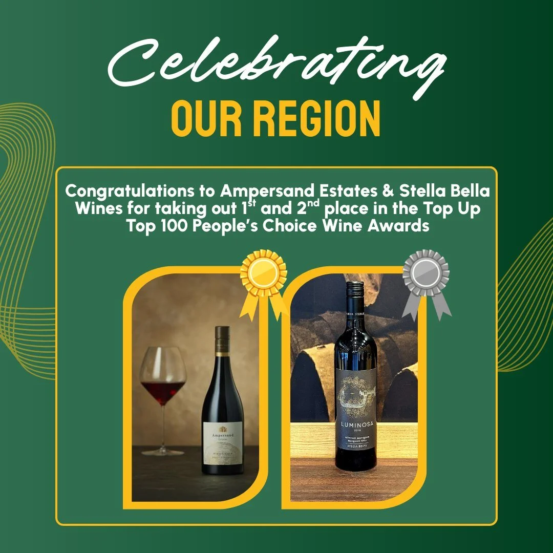 📍 We&rsquo;re lucky to live in a region that doesn&rsquo;t just grow grapes &mdash; it grows greatness.

A huge congrats to:
🍷 @ampersandestates &ndash; WA&rsquo;s favourite wine in the @topupwines  People&rsquo;s Choice Awards 🥇
🍇 @stellabellawi