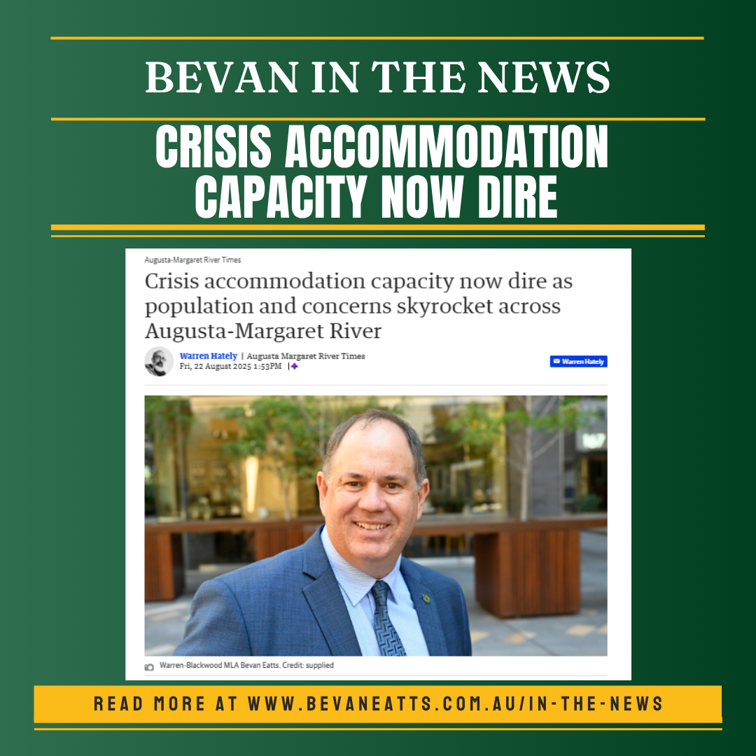 In the News: Crisis accommodation capacity now dire as population and concerns skyrocket across Augusta-Margaret River