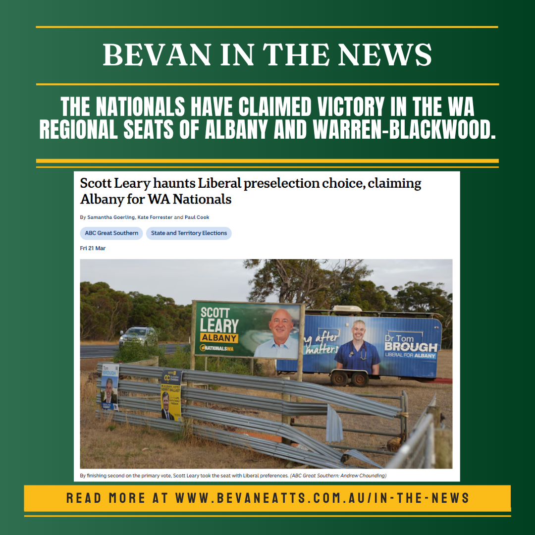 The Nationals have claimed victory in the WA regional seats of Albany and Warren-Blackwood.