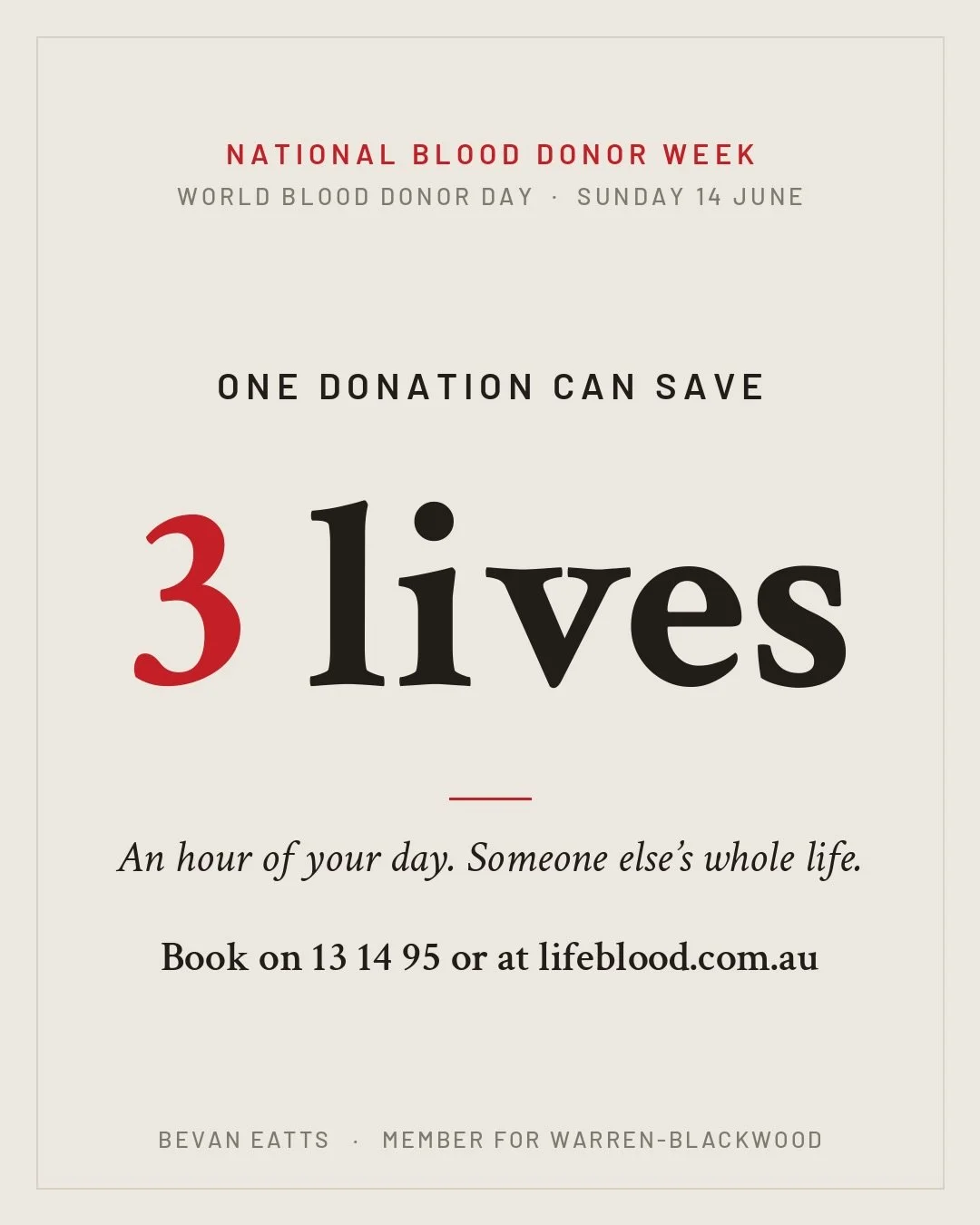 It&rsquo;s National Blood Donor Week.

One blood donation can save up to three lives. 

This year Lifeblood is telling that story through kids: they had children at the Women&rsquo;s and Children&rsquo;s Hospital draw what they love about life, and t