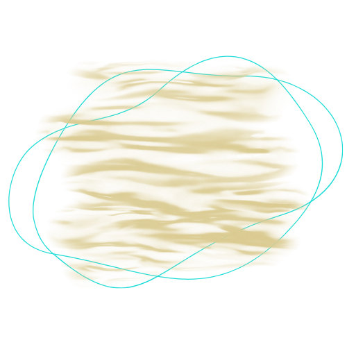 Abstract illustration with beige, light blue, and brown wavy shapes and lines.